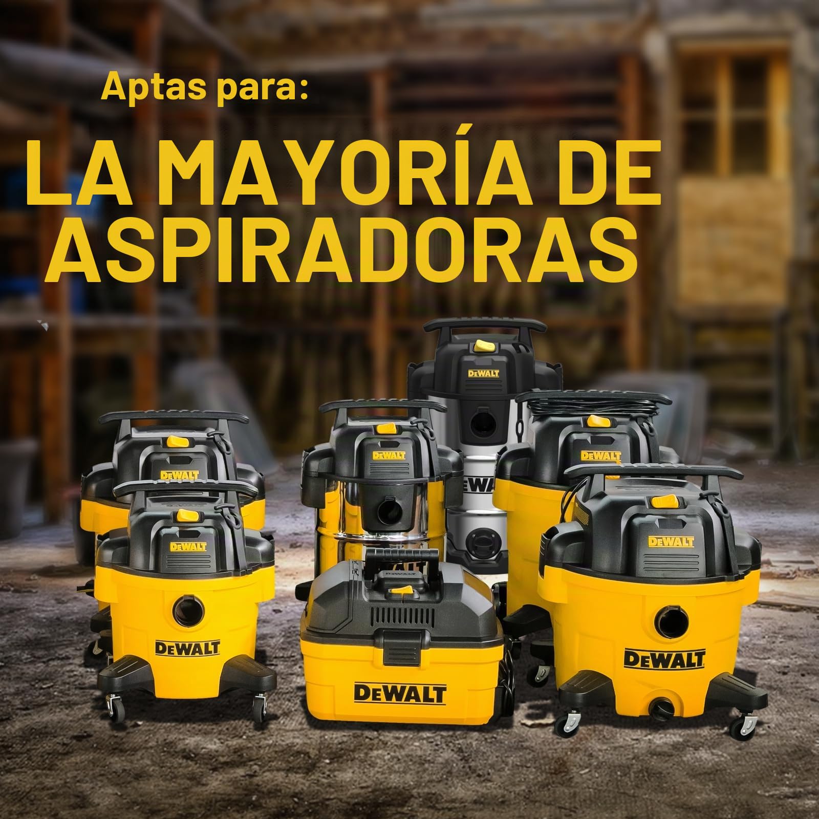 Dewalt Separador con tanque de acero inoxidable 10 galas, 99.5% eficiencia, filtro de polvo de ciclo de alto rendimiento, colector de ciclón de polvo, DXVCS003, blanco