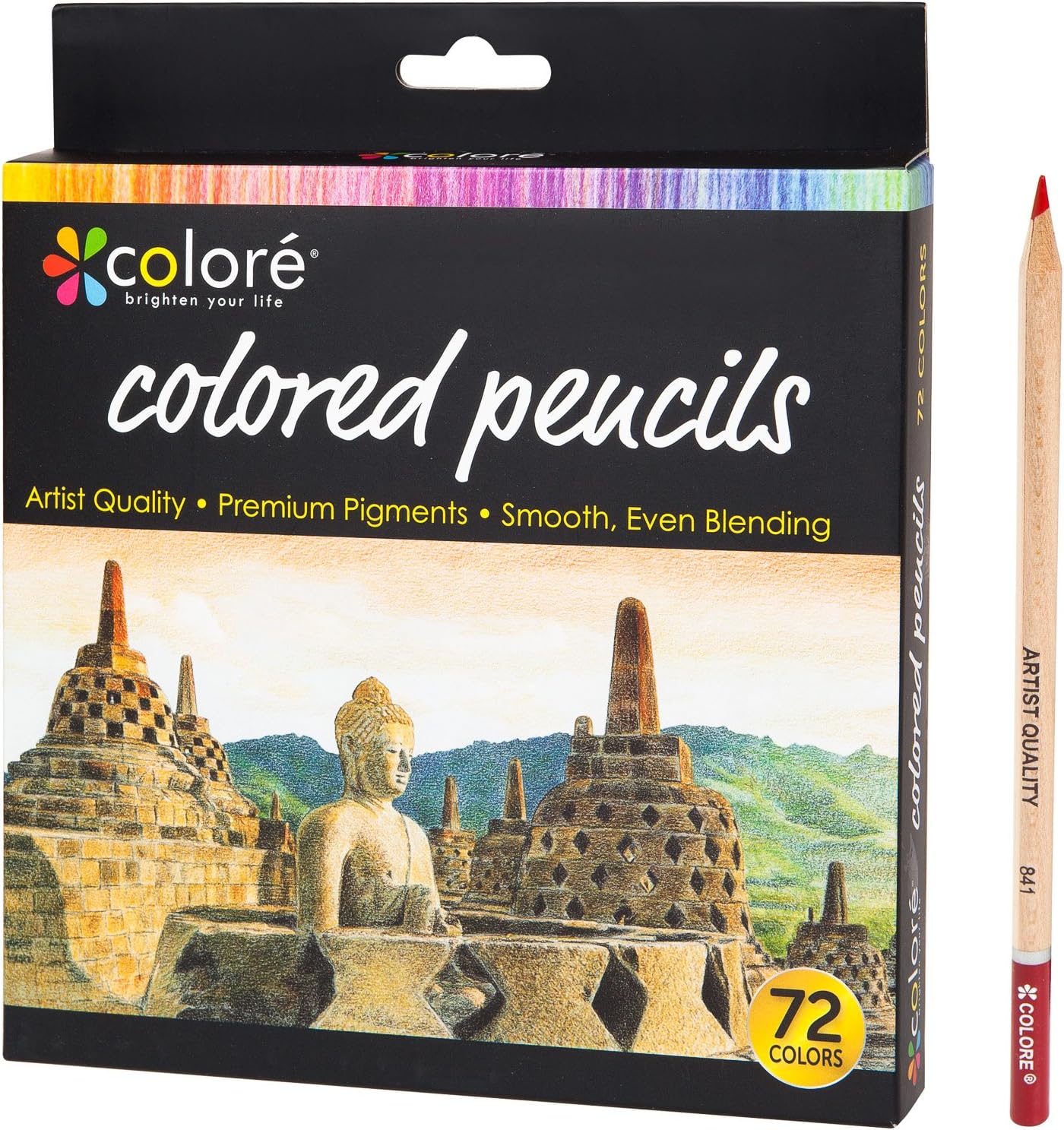 Colore Colored Pencils – 72 Premium Pre-Sharpened Color Pencil Set For Drawing Coloring Books – Great Art School Supplies For Kids & Adults Coloring Pages - 72 Vibrant Colors