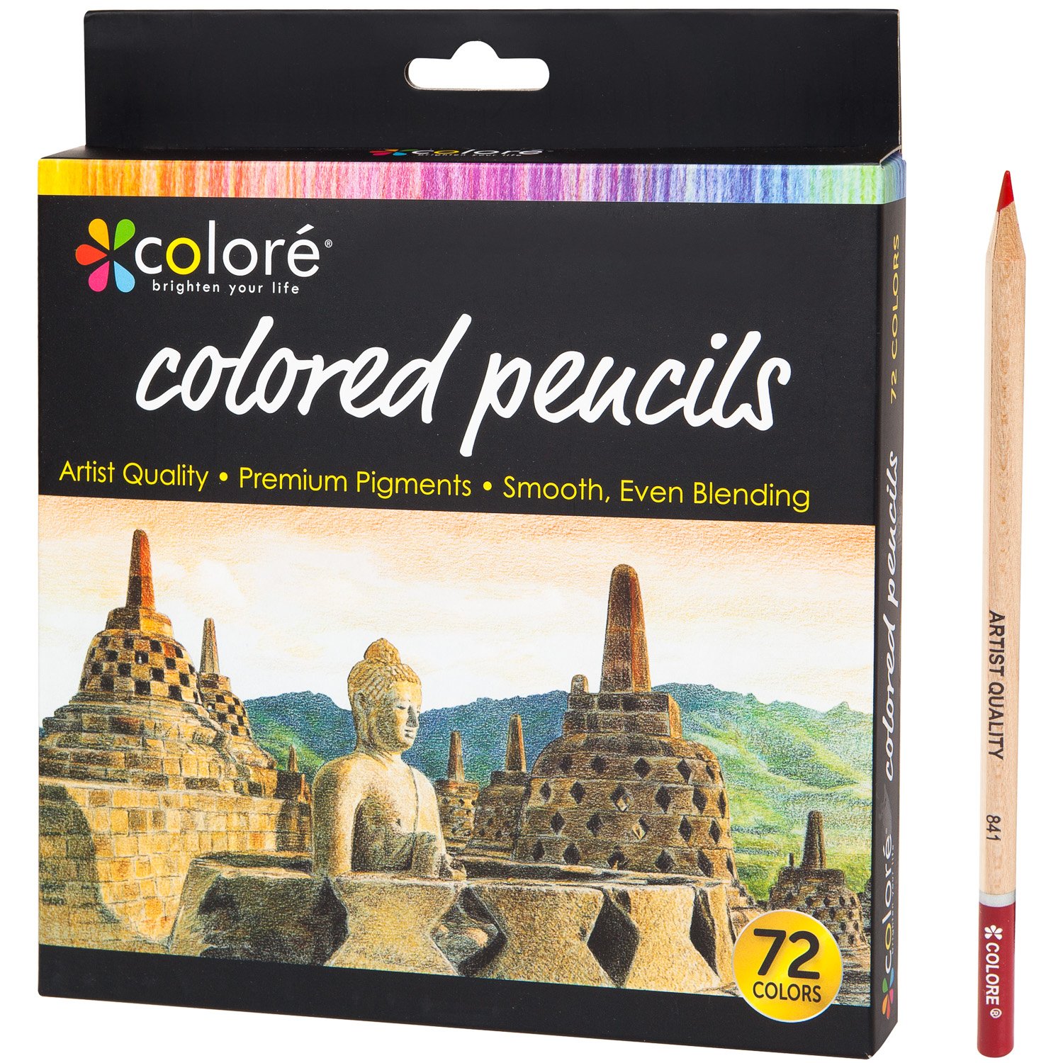 Colore Colored Pencils – 72 Premium Pre-Sharpened Color Pencil Set For Drawing Coloring Books – Great Art School Supplies For Kids & Adults Coloring Pages - 72 Vibrant Colors