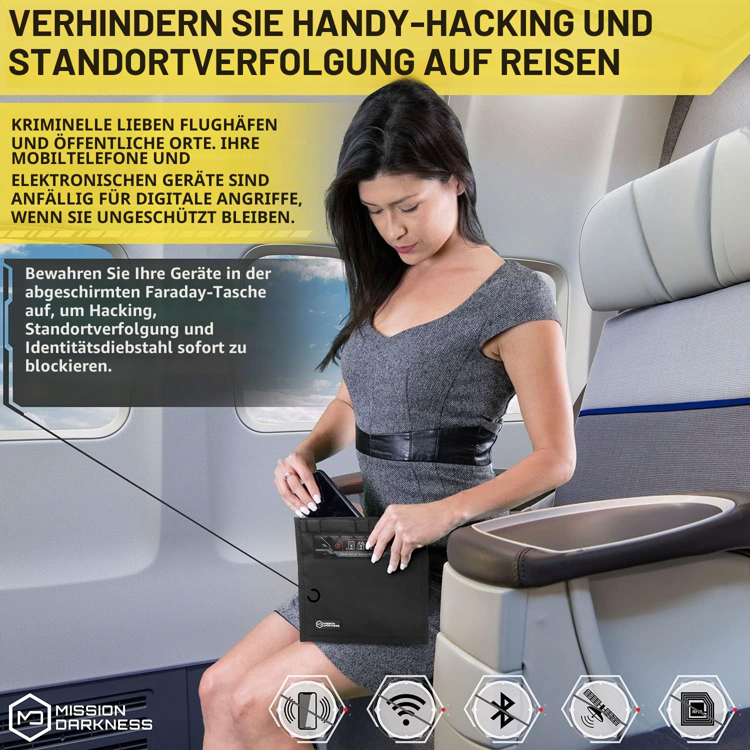 Mission Darkness NeoLok Faraday-Tasche ohne Fenster für Handys (+ sicherer Magnetverschluss) // Geräteabschirmung für Strafverfolgung und Militär, Anti-Hacking, Reise- und Datensicherheit