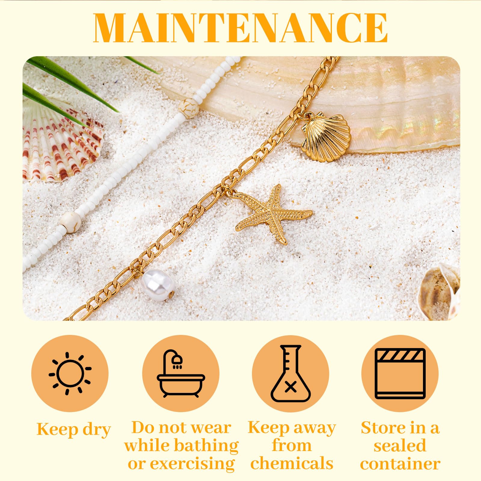2 pezzi Catenina in vita dorata a forma di stella marina per donne, catenine regolabili, conchiglie boho, catena per il corpo da bikini per spiaggia, festival estivo
