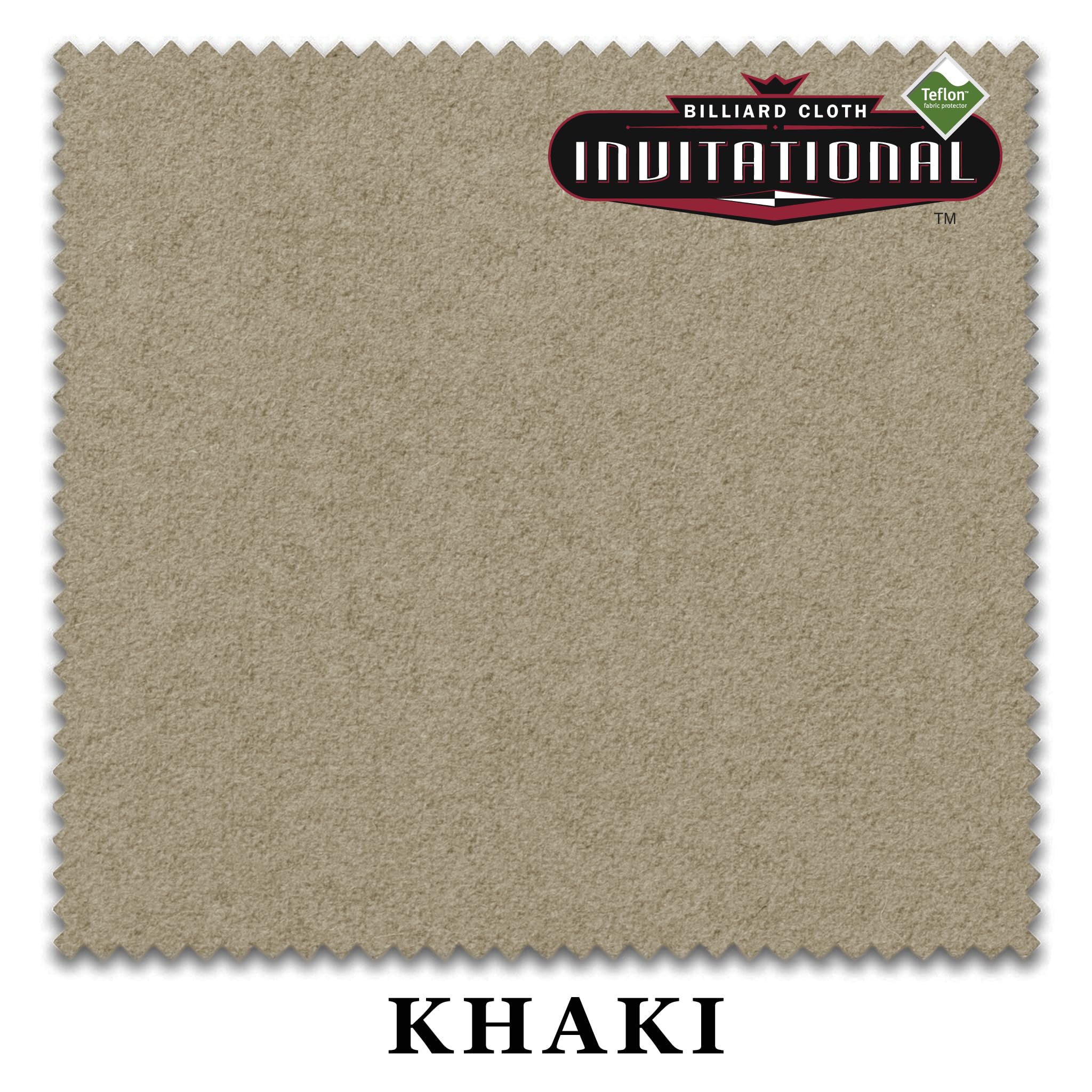 Championship Invitational Teflon Billiard Pool Table Felt Cloth – w/Spots – Pre-Cut Rails – Authorized Dealer (Khaki, 8 ft Oversized)