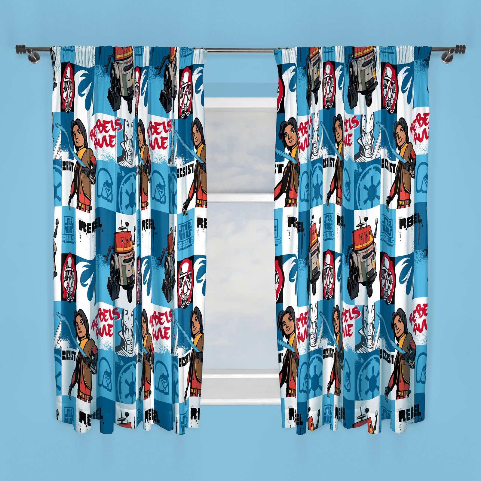 Star Wars Multi-Colour Character World 72-Inch Disney Rebels Tag Curtains