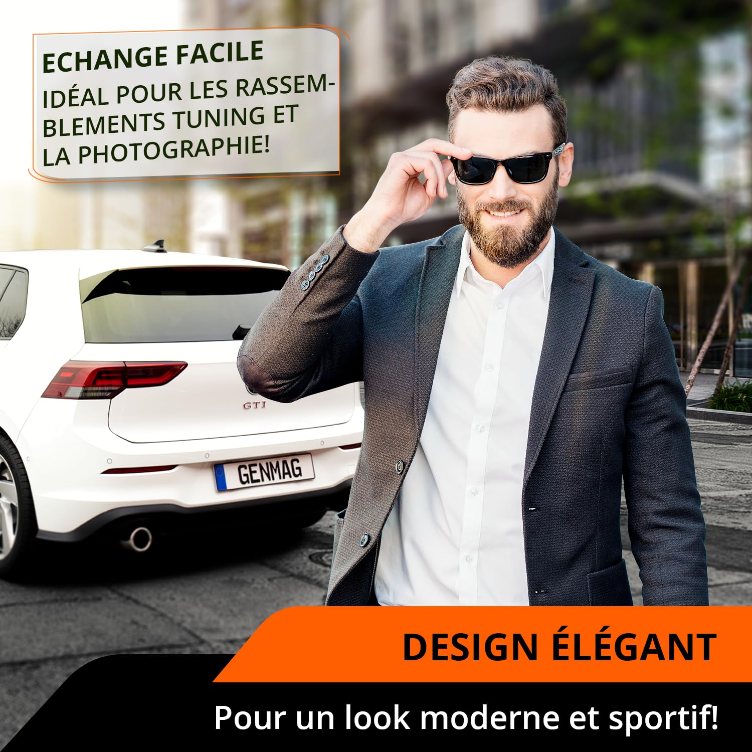 GENMAG® 2X Support de Plaque d’Immatriculation Magnétique [Extra Fort, Universel] Support Plaque Immatriculation Voiture | Porte Plaque Immatriculation Aimantée | Aimant Plaque d'Immatriculation