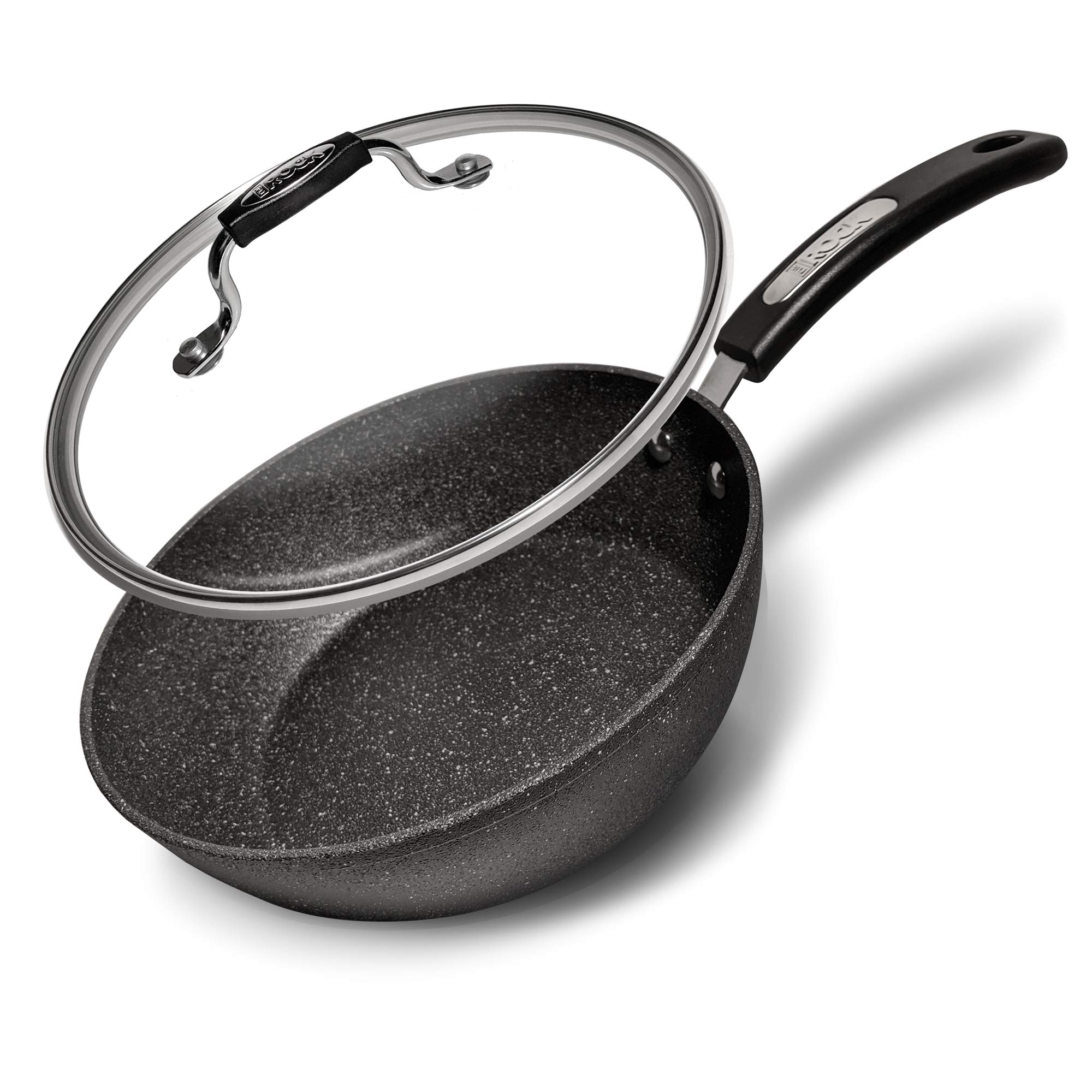 Starfrit 9.5" Saute Pan with Bakelite Handle and Lid, Black