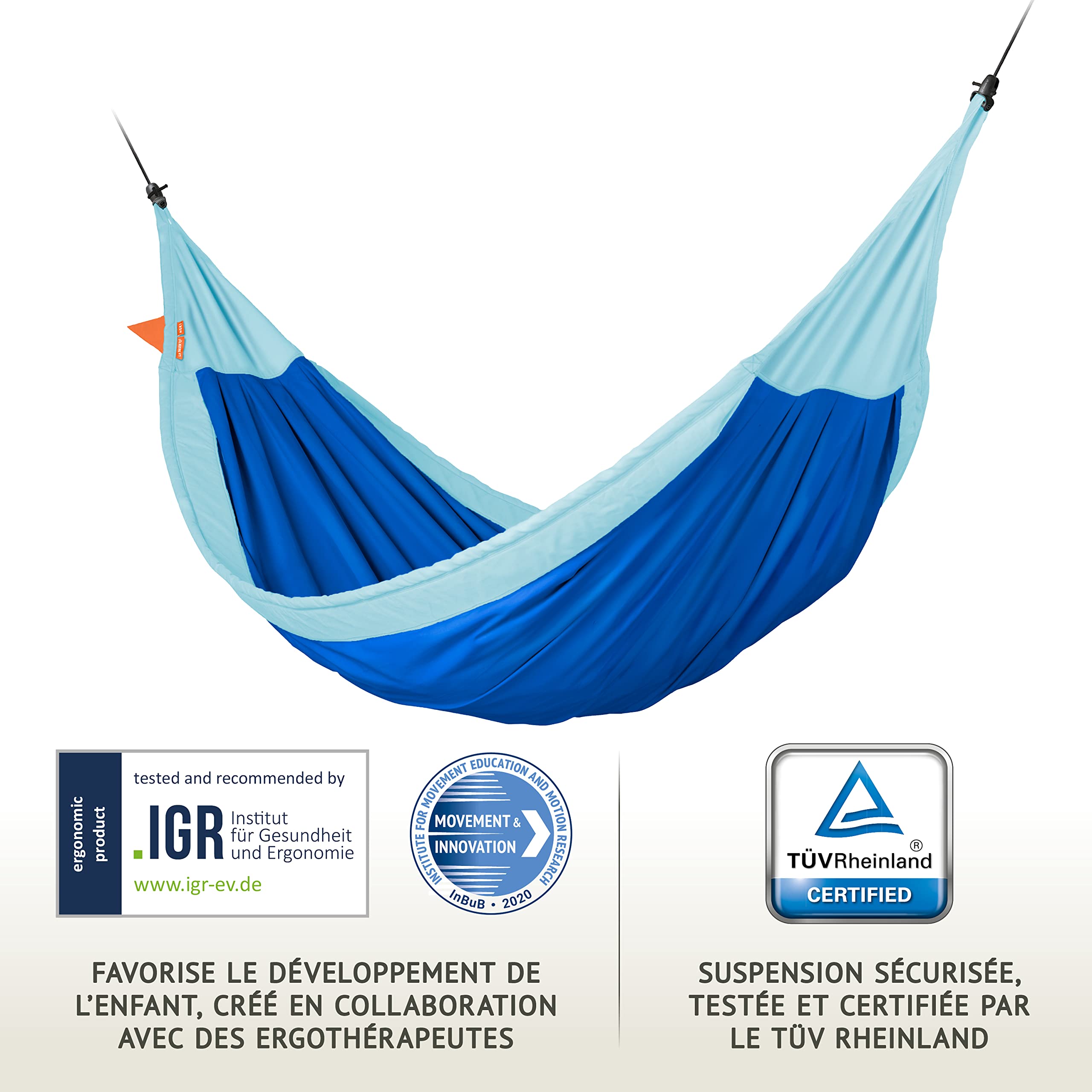 Hamac Enfant en Coton Bio LA SIESA Moki Dolphy Max avec Fixation intégrée