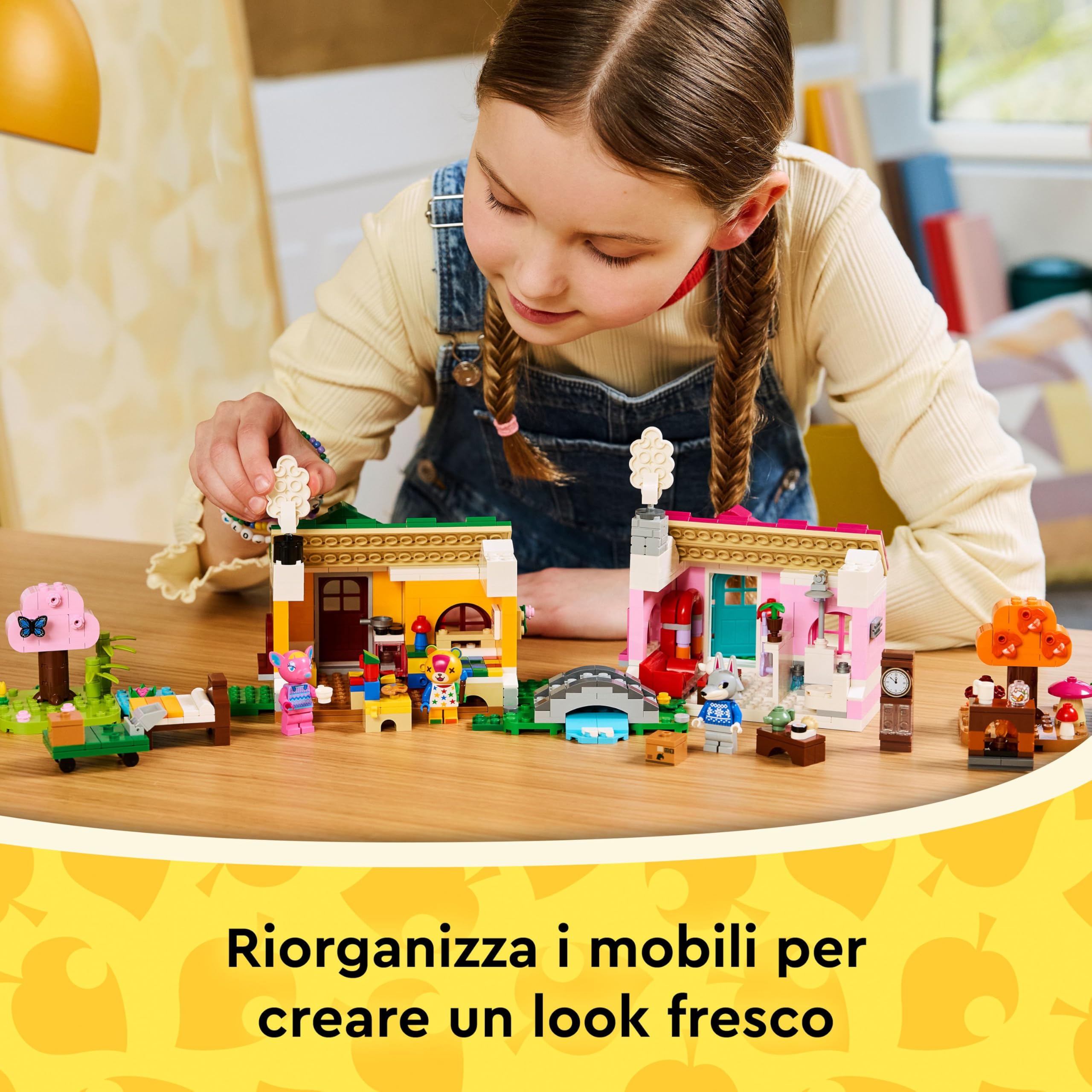 LEGO Animal Crossing Case Creative: le Quattro Stagioni - Giocattolo 2 in 1 con 2 Modelli di Case e le Minifigure di Toppetta, Fuxia e Zanna - Regalo per Gamer, Bambine e Bambini da 7 Anni - 77057