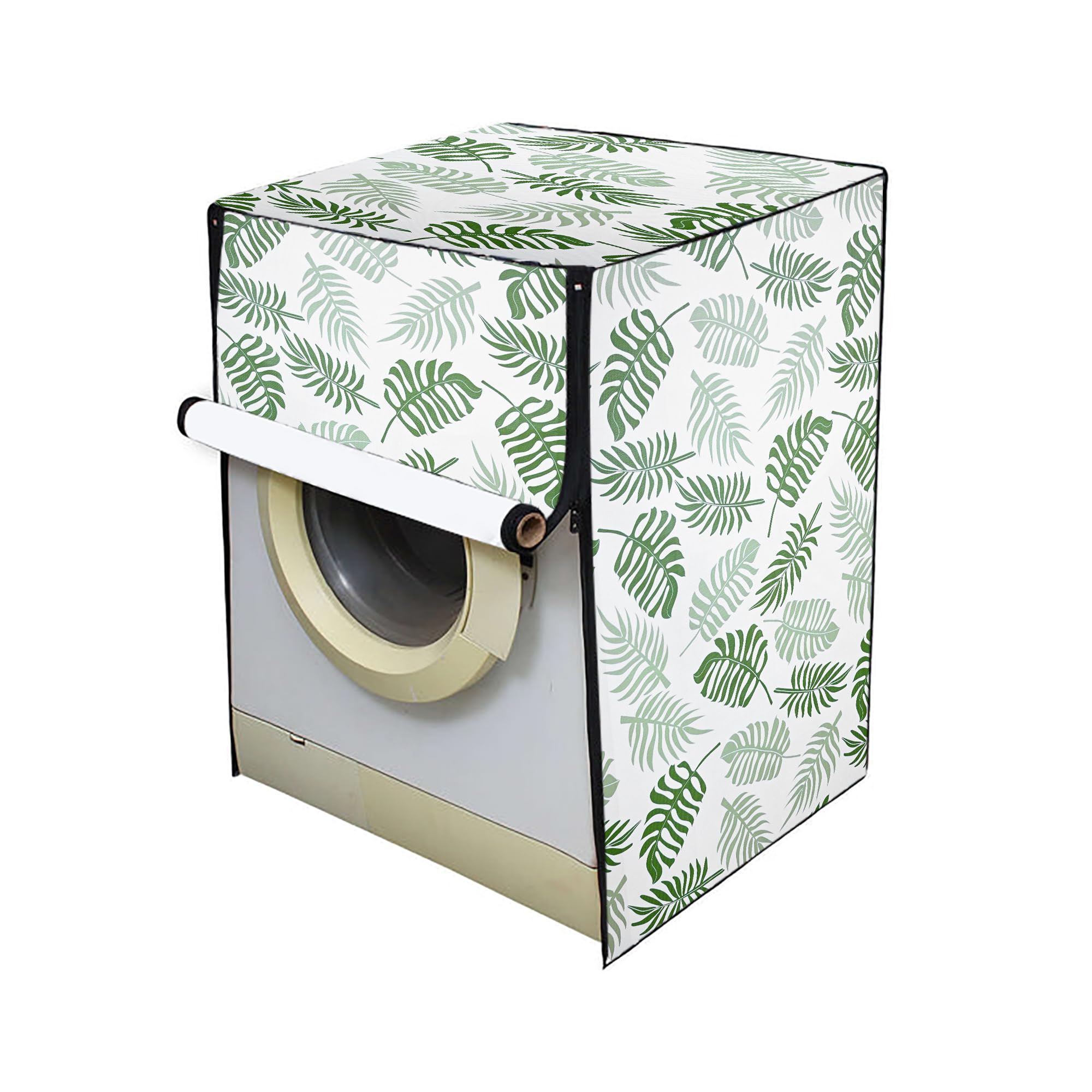 Star Weaves Waterproof Front Load Washing Machine Cover Suitable for Bosch 7.5 kg, 8 kg, 9 kg & 10 Kg (Green Leaf)