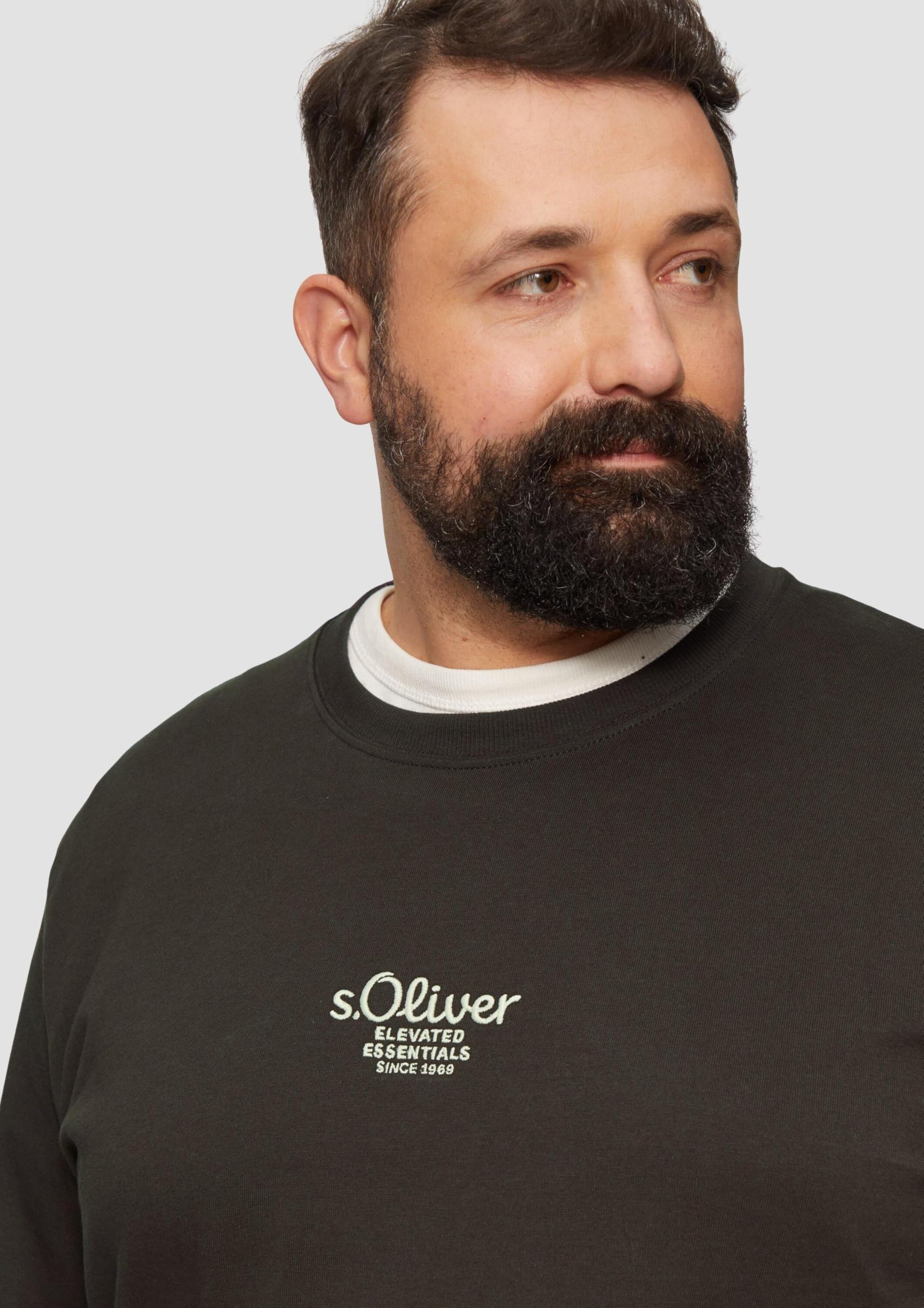 s.Oliver Langarmshirt mit Logo-Stickerei