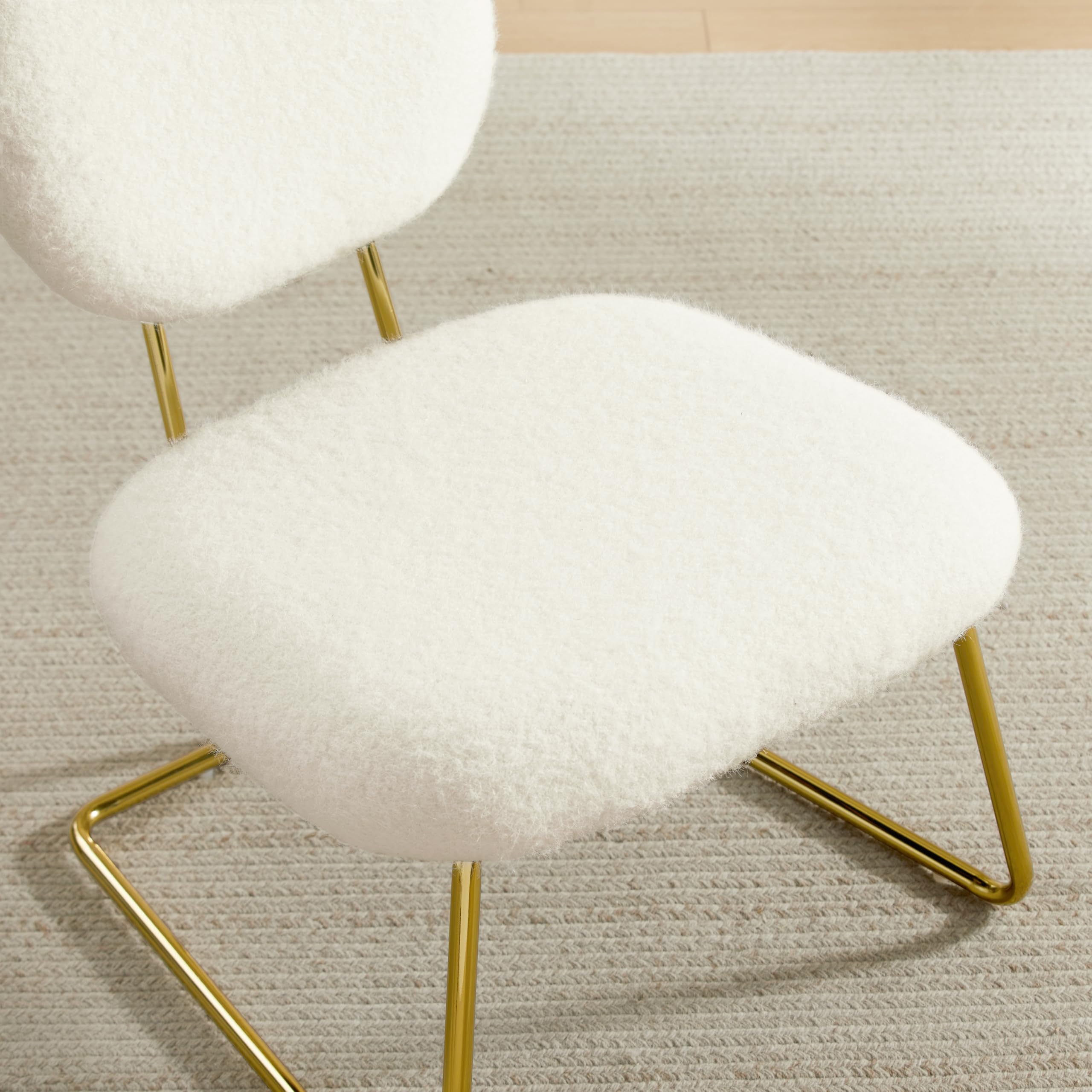 Zouron - Silla de Comedor con Patas Doradas, Silla de Oficina giratoria, Sillón de Terciopelo,sillón de salón con apoyabrazos y Asiento Acolchado Grueso, sillas de Cocina, Naranja