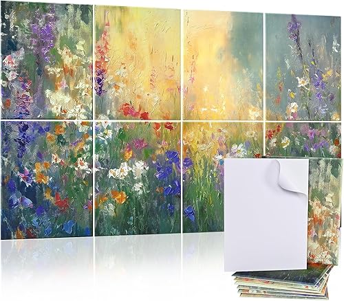 Paquete de 8 paneles acústicos artísticos, paneles de pared acústicos decorativos de 48 x 32 pulgadas, paneles de pared insonorizados de alta