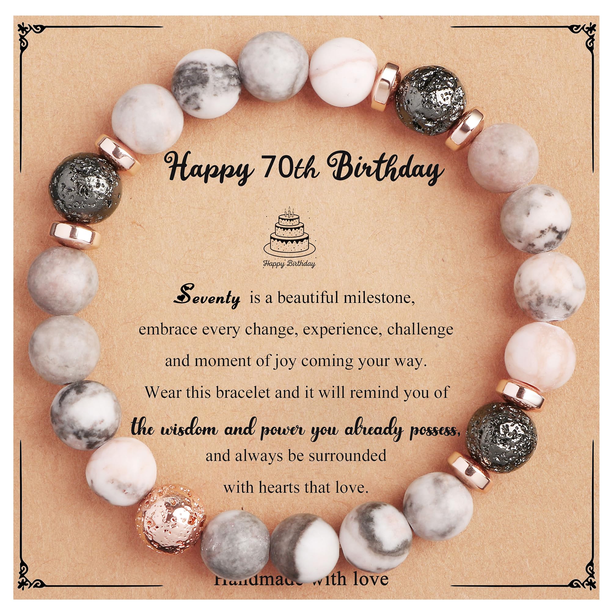 Yiyang 13th 16th 18th 21st 25th 30th 35th 40th 45th 50th 60th 65th 70th 75th 80th Birthday Gifts for Women, Natural Stone Bracelet Birthday Gifts for