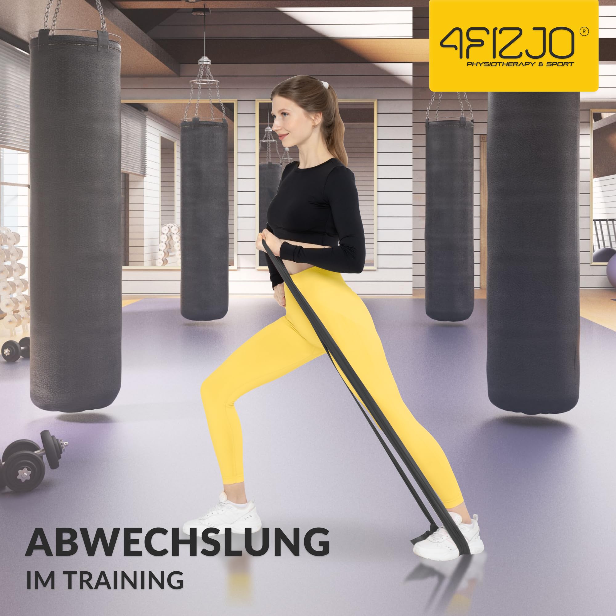 4FIZJO Latex Fitnessband, 30m, Widerstandsbänder krafttraining, Calisthenics Equipment, Trainingsband für Yoga, Gymnastikband, Rehabilitationsband