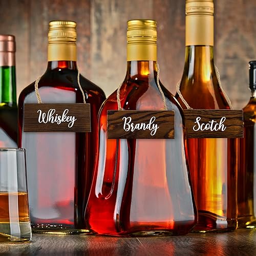 Miniatura 5 de Darware Juego de letreros de madera rústica para bebidas (juego de barra de 8 señales) etiquetas de bebidas alcohólicas para urnas de café,