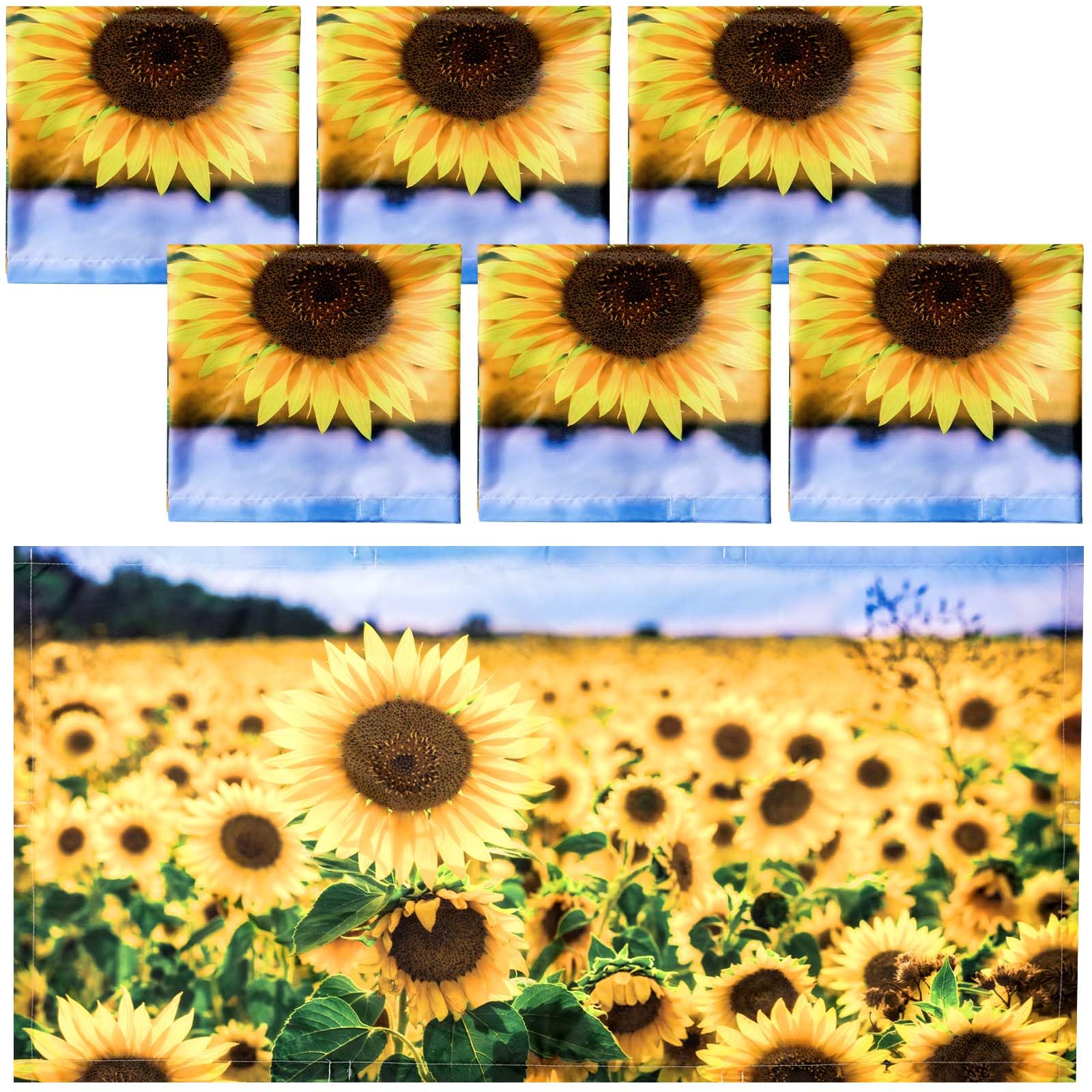 Hortsun 6 Pcs Fluorescent Light Covers - 4 x 2 Feet Magnetic Light Filters, Must Haves for Teacher Supplies, Ceiling Covers for Classroom Fluorescent Shade Hospitals School Office(Sunflower)