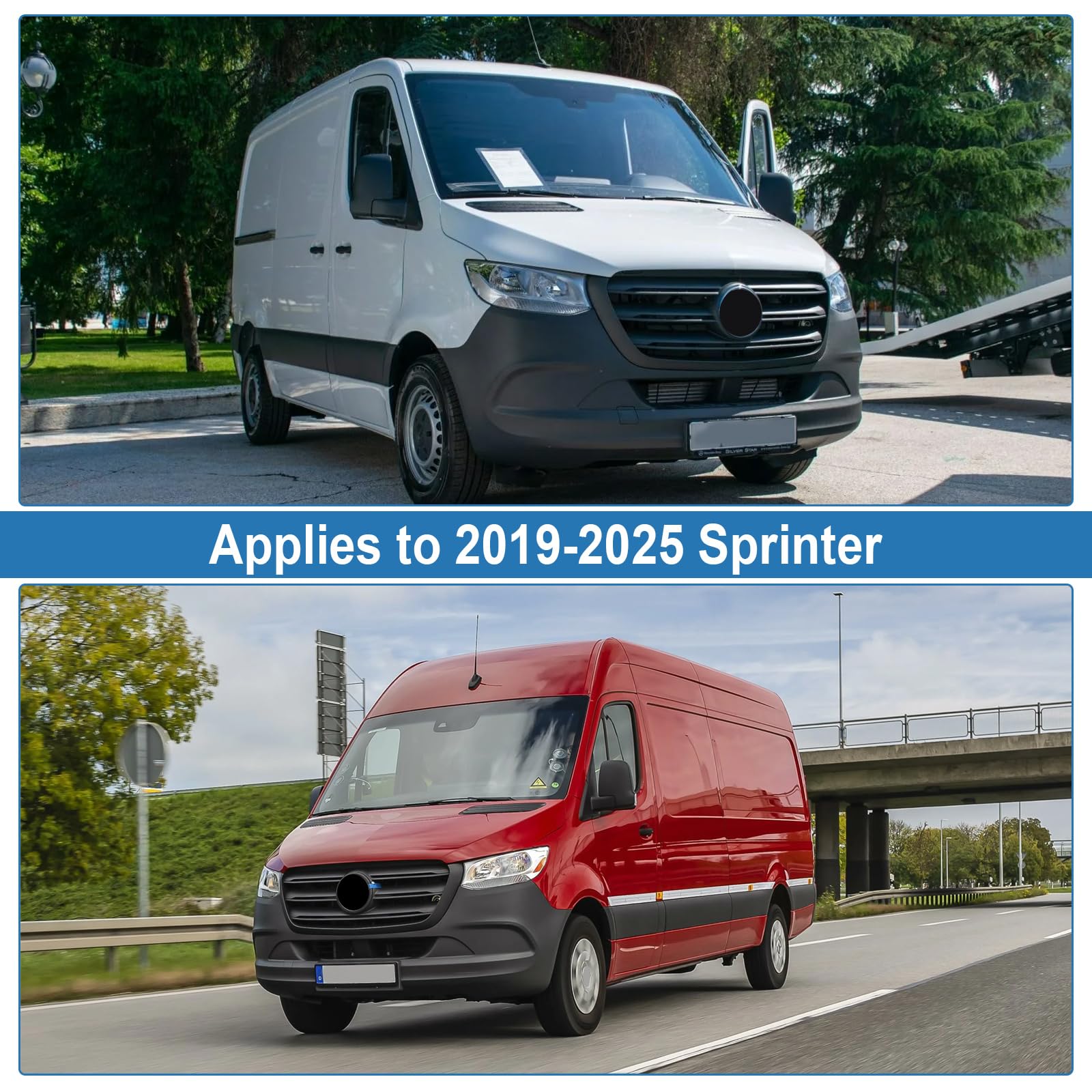 JOJOCY Cubierta para parabrisas delantero para Mercedes Sprinter 2019-2025, tela Oxford gruesa 210D desmontable, cubierta para parabrisas de coche, protección solar, protección contra el hielo, polvo