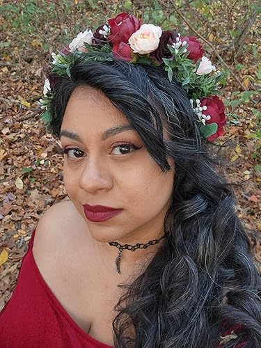 Miniatura 5 de DreamLily Maternidad Bosque sesión de fotos de peonía flor corona pelo corona diadema boda BC44