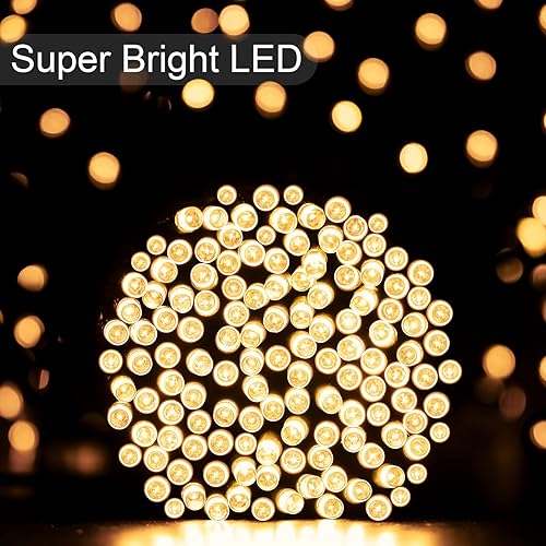 Miniatura 2 de Paquete de 2 tiras de luces solares blancas cálidas para exteriores, impermeables y 2 paquetes de luces solares blancas