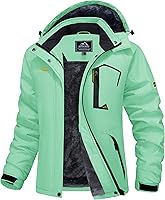 Vista 18 de MAGCOMSEN Chaqueta de Esquí para Mujer Impermeable Aislada Chaqueta de Nieve Cálida Resistente al Viento Abrigos de Invierno con Capucha Chaqueta