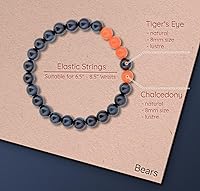 Vista 2 de Football Collection Beaded Bracelet, Natural Stone Bracelets, Handmade Gifts for Men Women