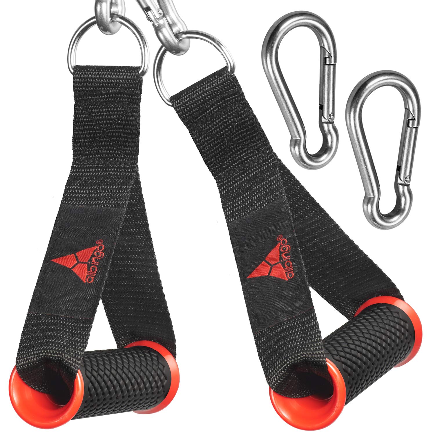 allbingoPro Cable Handles Compatible with Cable Machines and Bowflex, Heavy Duty Exercise Hand Grips Attachment with 2 Carabiners for Resistance Bands Total Home Gym Heavy Duty