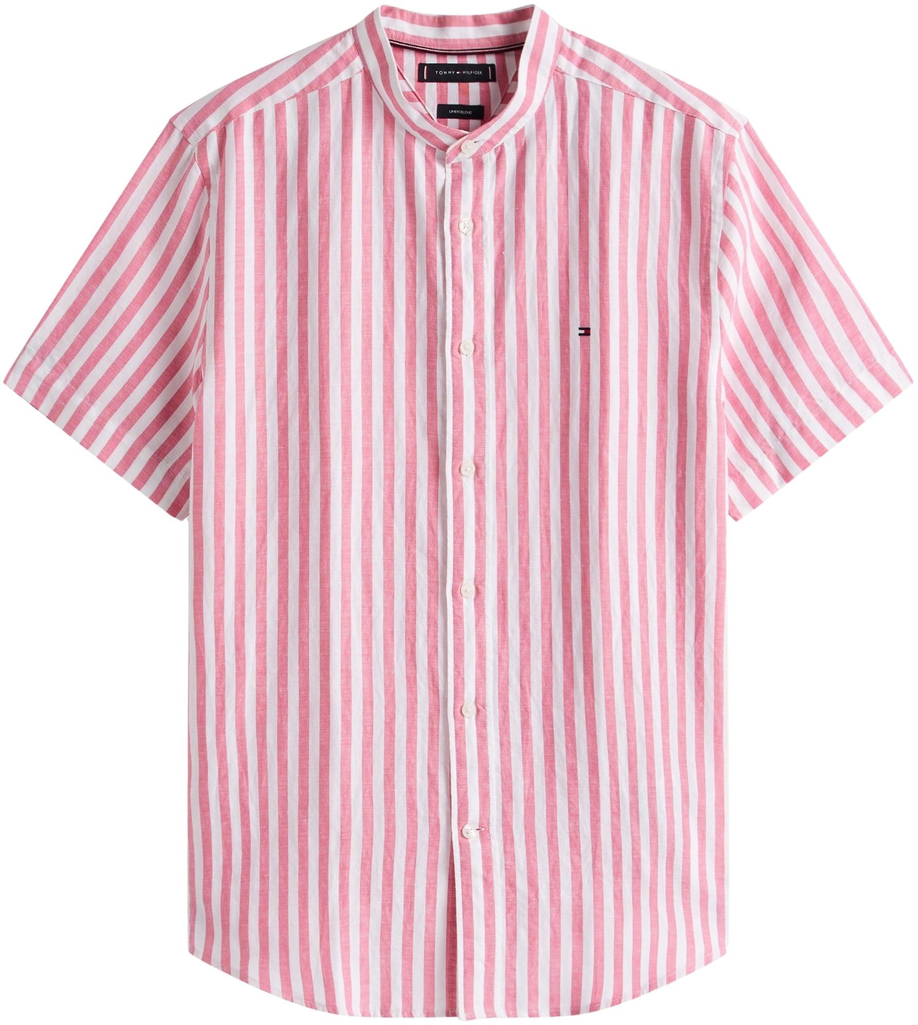 Tommy Hilfiger Camisa Hombre Linen Blend Mao con Cuello Mao