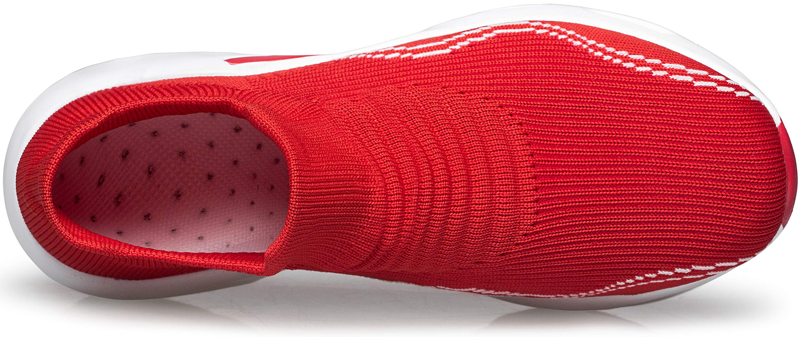 DOUSSPRT Damen-Wanderschuhe zum Reinschlüpfen, Sneaker, für Damen und Mädchen, Netzstoff, Luftkissen, Plateau, Loafer, modisch, lässig, rot, 40 EU