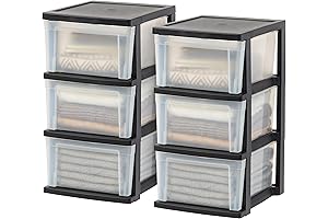 IRIS USA 3-Drawer Plastic Storage Dresser for Organizing Clothes
