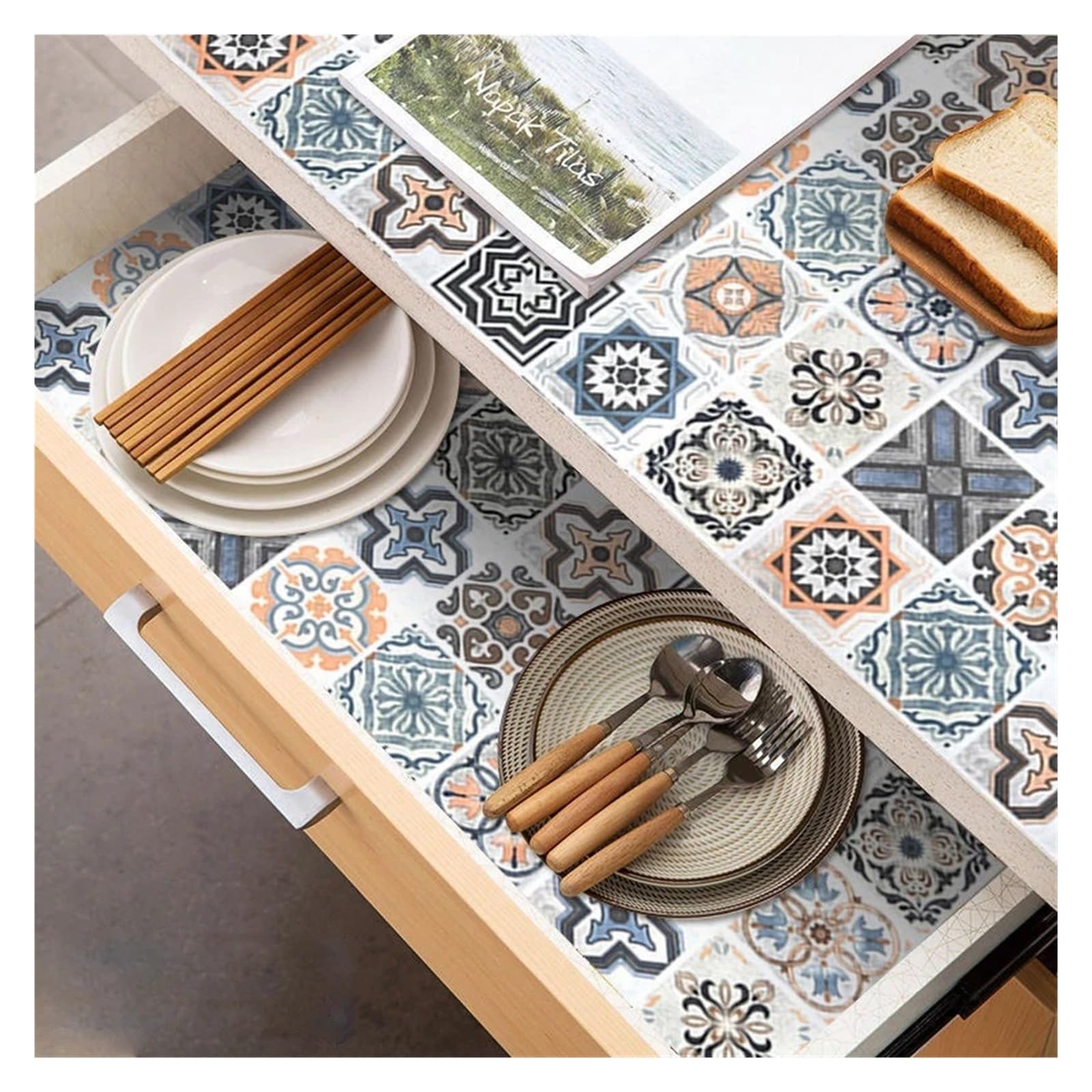 Pellicola Adesiva per Mobili, Carta da parati autoadesiva for mobili cucina 40 cm, piastrelle for bagno, carta impermeabile 3D for armadietti in vinile Carta Adesiva Effetto Marmo(40cmX20m)