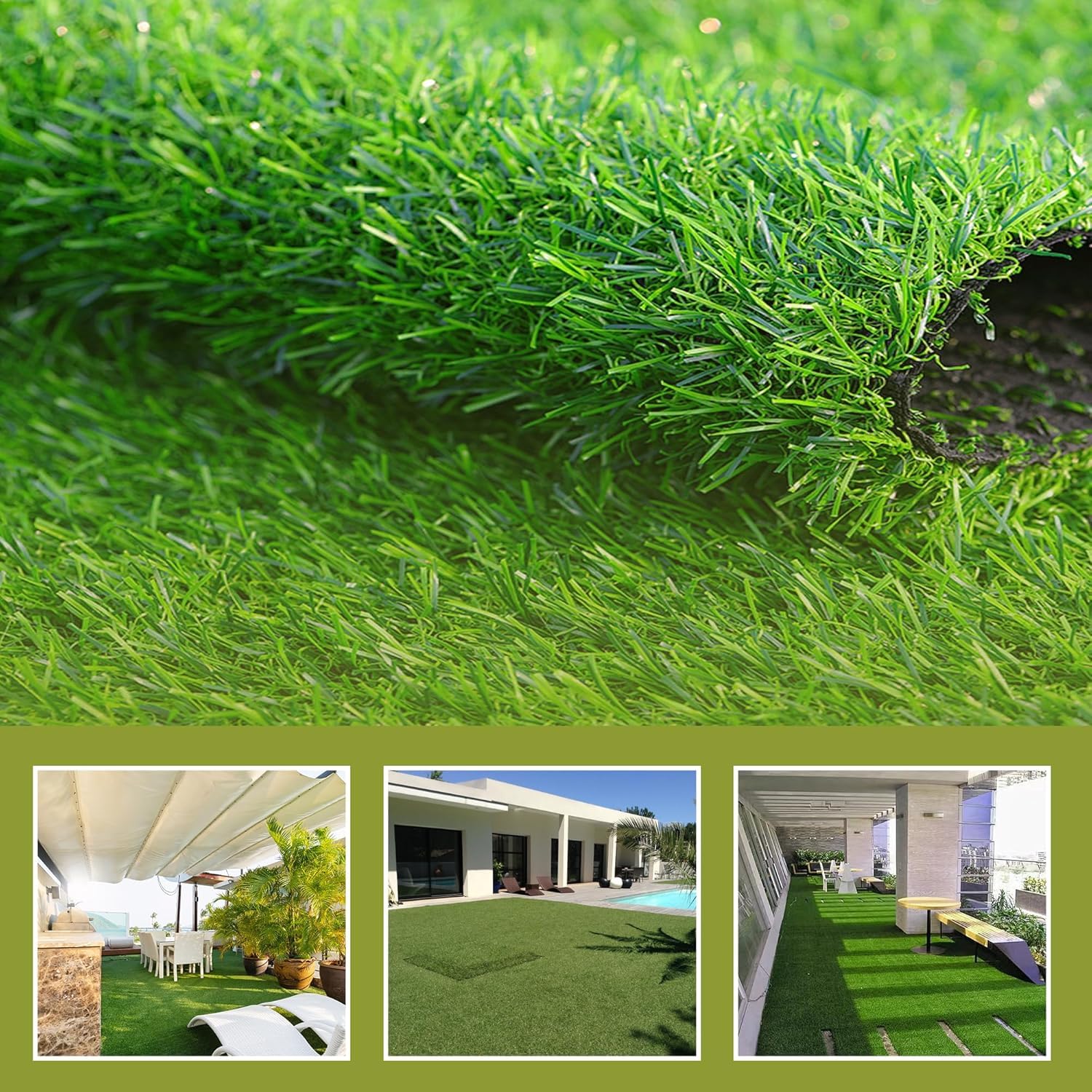 uyoyous Gazon artificiel de 30 mm pour extérieur, balcon, 200 x 300 cm, tapis de simulation de qualité supérieure, pelouse en rouleau, pelouse de jardin pour balcon, cour, terrain de football, mariage