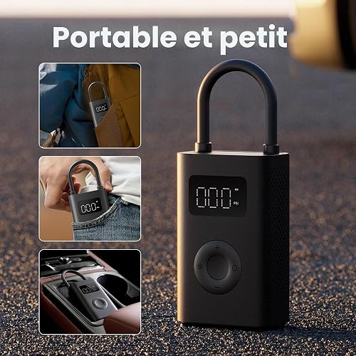 Xiaomi Compresseur d'air électrique portable, 150 PSI Gonfleur de pneu pour voiture, scooter, vélo pneus et balles – Sans fil avec détection numérique de pression - 6