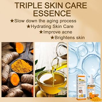 Turmeric Oil Facial Serum, Turmeric Spot Correcting Serum & Illuminating Serum, improves dullness, diminishes spots, improves skin tone, moisturises and illuminates, suitable for all skin type (10ML)