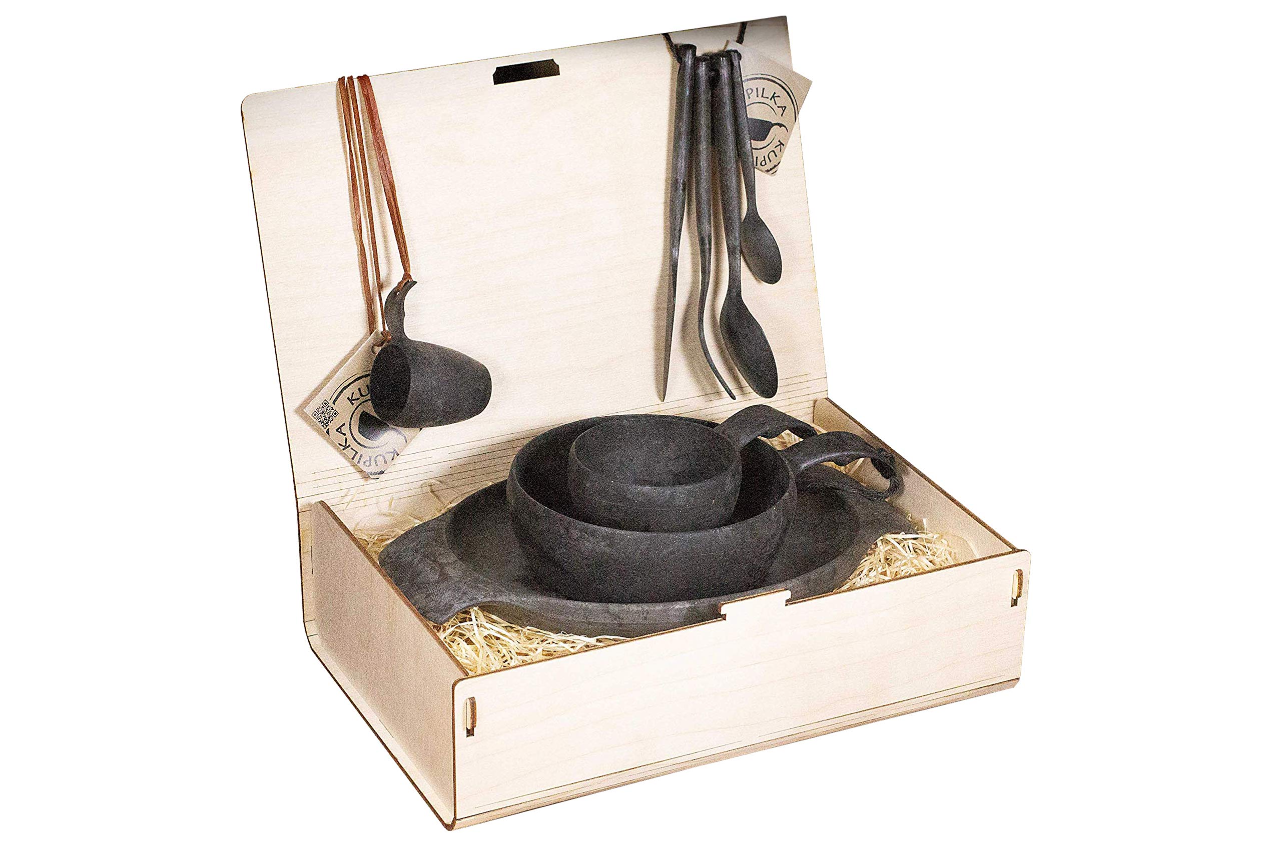Kupilka Premium Set - 8 TLG. Outdoor Geschirr-Set (kelo (schwarz))