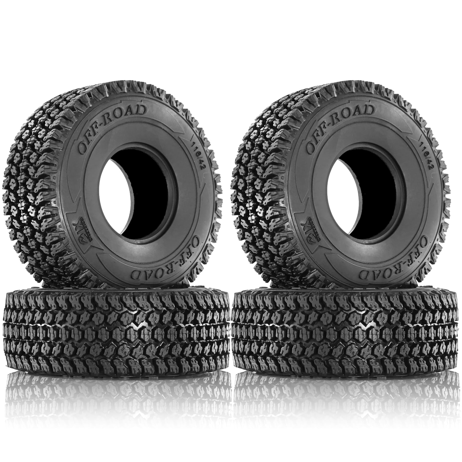 fujita RC 1.9‘’ Crawler Performance Rubber Tire 116MM OD 4pcs for TRX4 Axial SCX10 II III Tamiya TRX6 AXI03007 90046 HPI 1/10 Crawler Upgrade