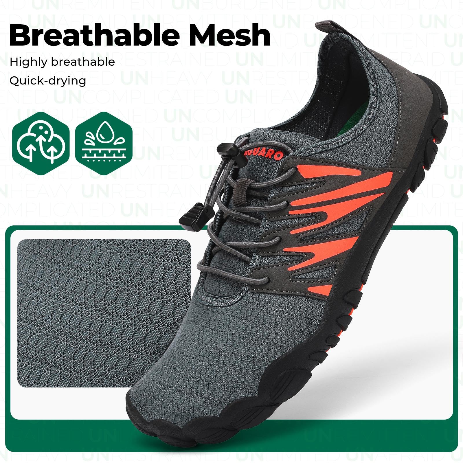 SAGUARO Scarpe Barefoot Uomo Scarpe da Scoglio Leggere Traspiranti Asciugatura Rapida, 39-48