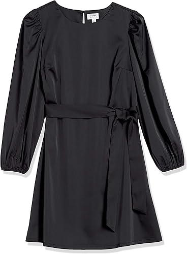 Miniatura 7 de The Drop Vestido elástico sedoso con cinturón shopdandy para mujer