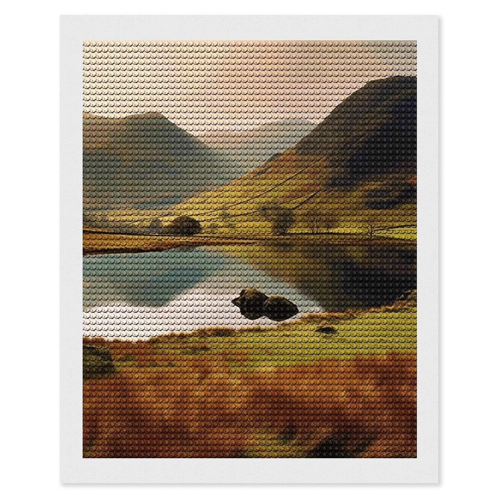 DWVTSLH Lake District National Park Diamond Painting Kits for Adults, Personalized Diamond Photo Art Full Drill, DIY 5D Diamond Art Painting Kits for Beginners, Home Wall Decor 16"x20"