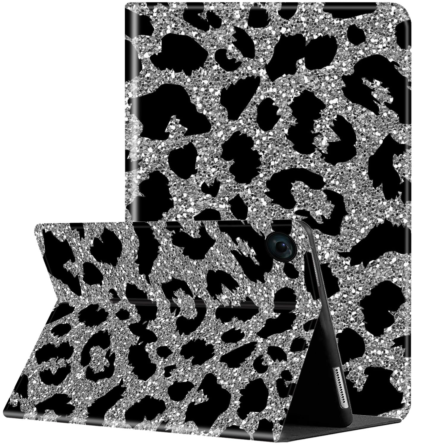 Case for iPad 10.2-inch (2021/2020/2019)/ iPad Air 10.5 "2019 / iPad Pro 10.5" Multi-Angle Bracket with Automatic Sleep/Wake Protection Case - Leopard