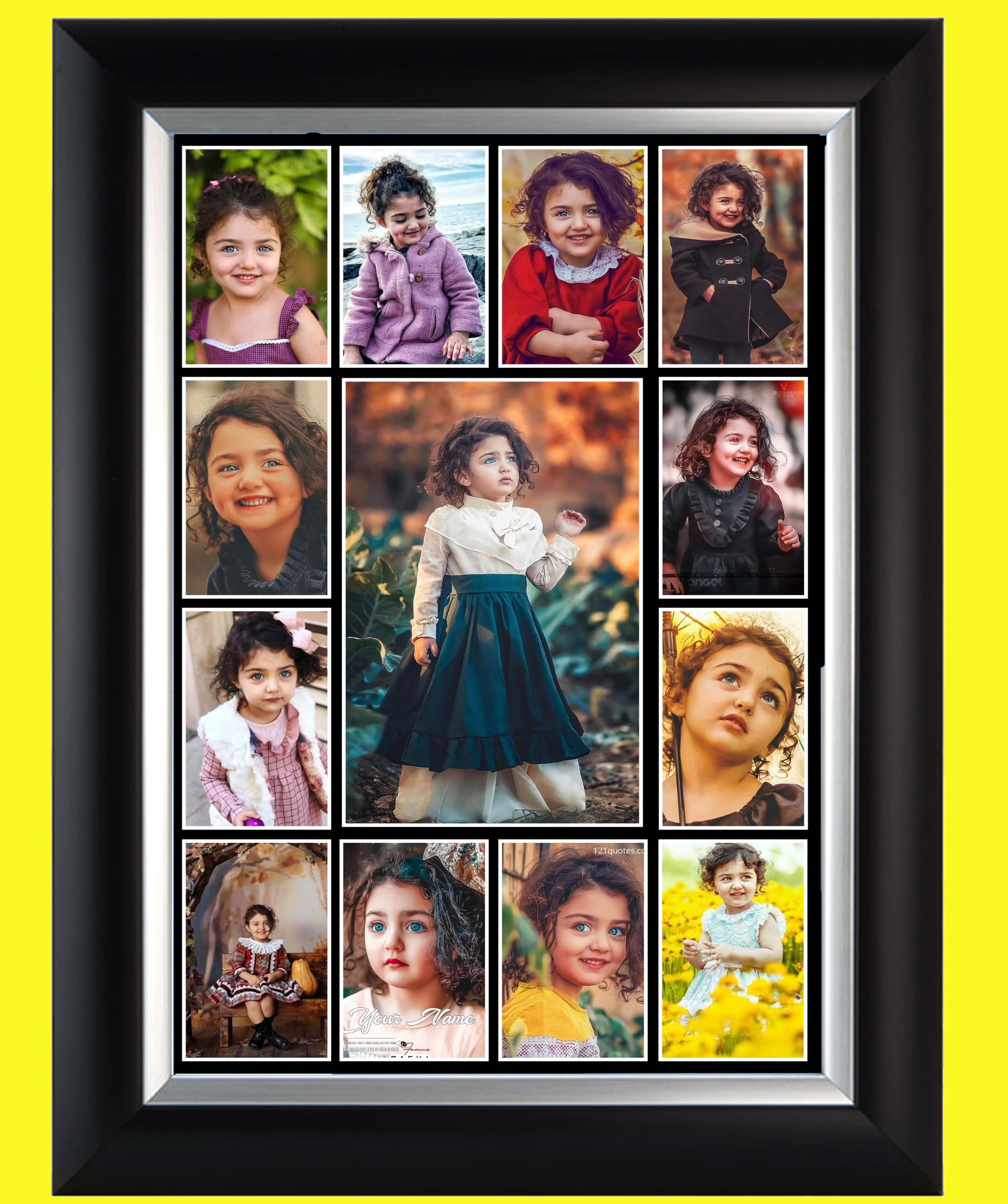 Personalised Multi-Photo Collage Frame, 11 Photos, Black | Custom Name Print, Wall Hanging Decor, Memory Collage, Black Frame, Personalised Gift-image-18