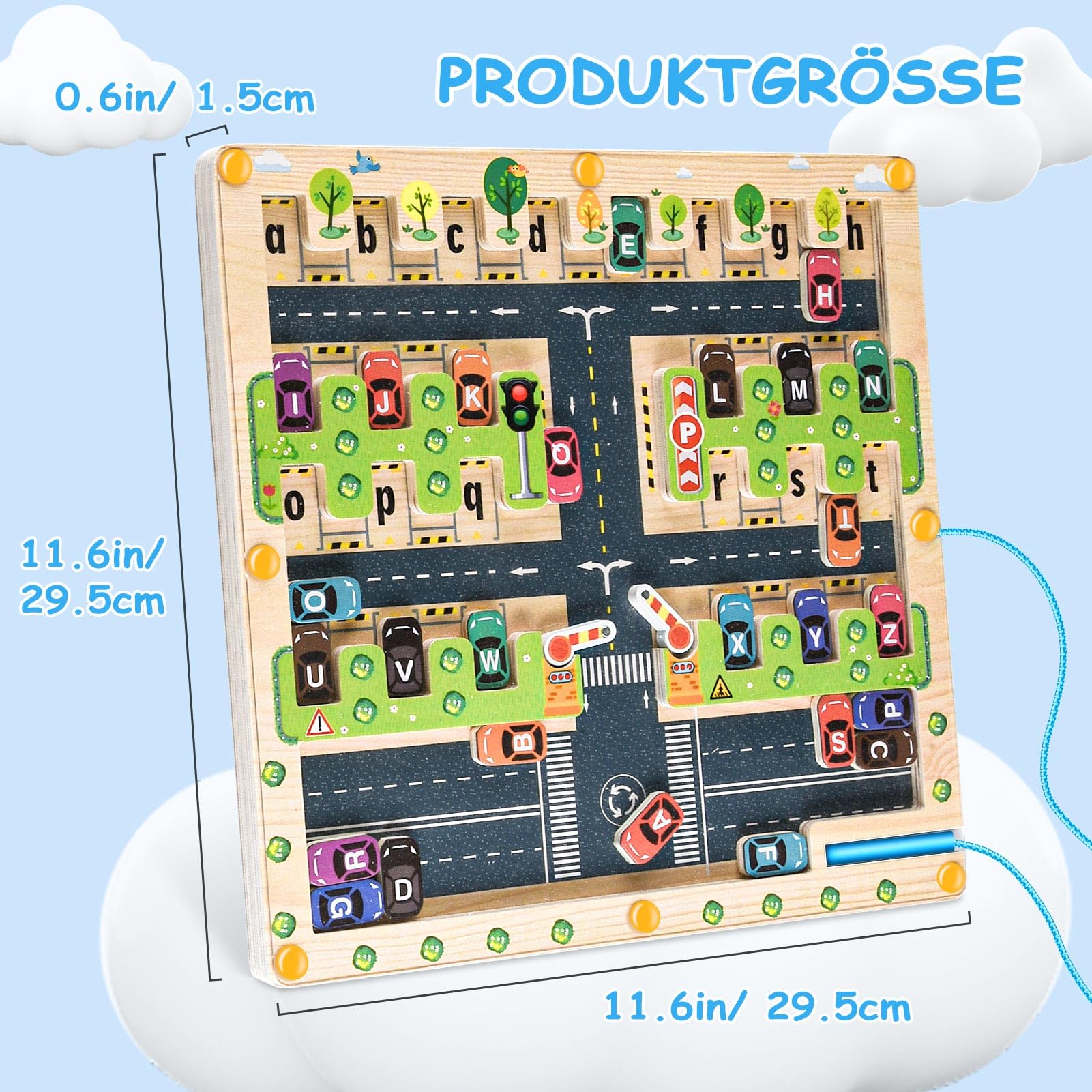 2-in-1 Magnetisches Lern-Labyrinth | Zoo Holzspielzeug Für Kinder 3-5 Jahre