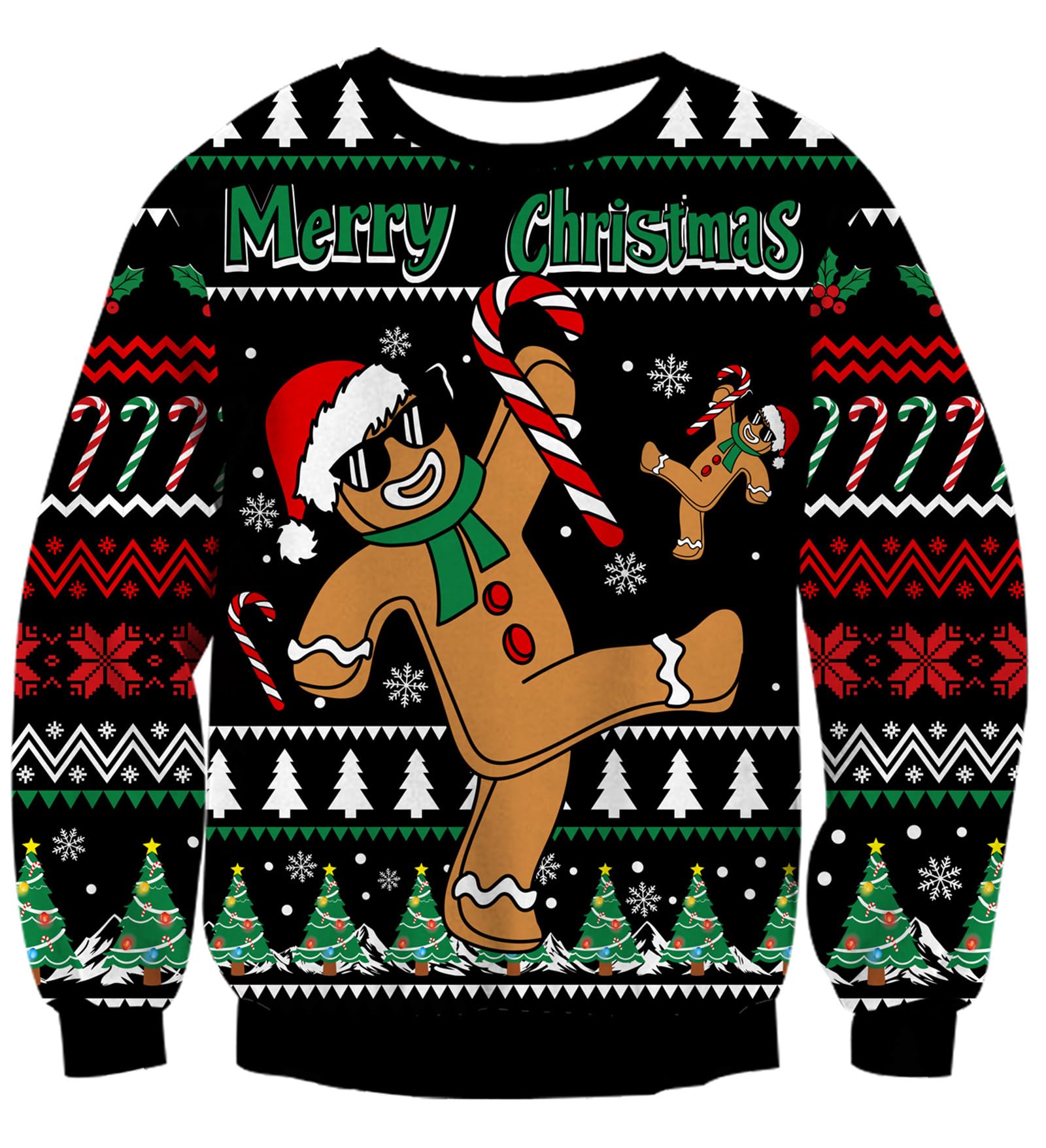 ALISISTER Unisex Ugly Christmas Jumper 3D Navidad Suéter de Manga Larga S-3XL
