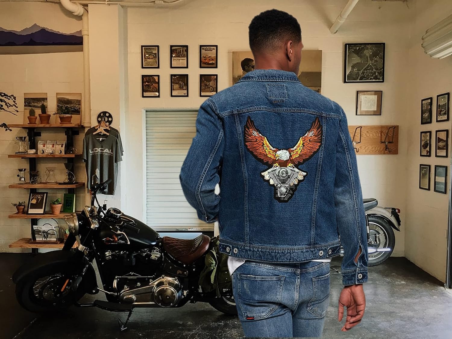 Upwing Eagle Engine Patch 12" | Freedom Patriotic Military | Large Embroidered Iron On - by Nixon Thread Co.