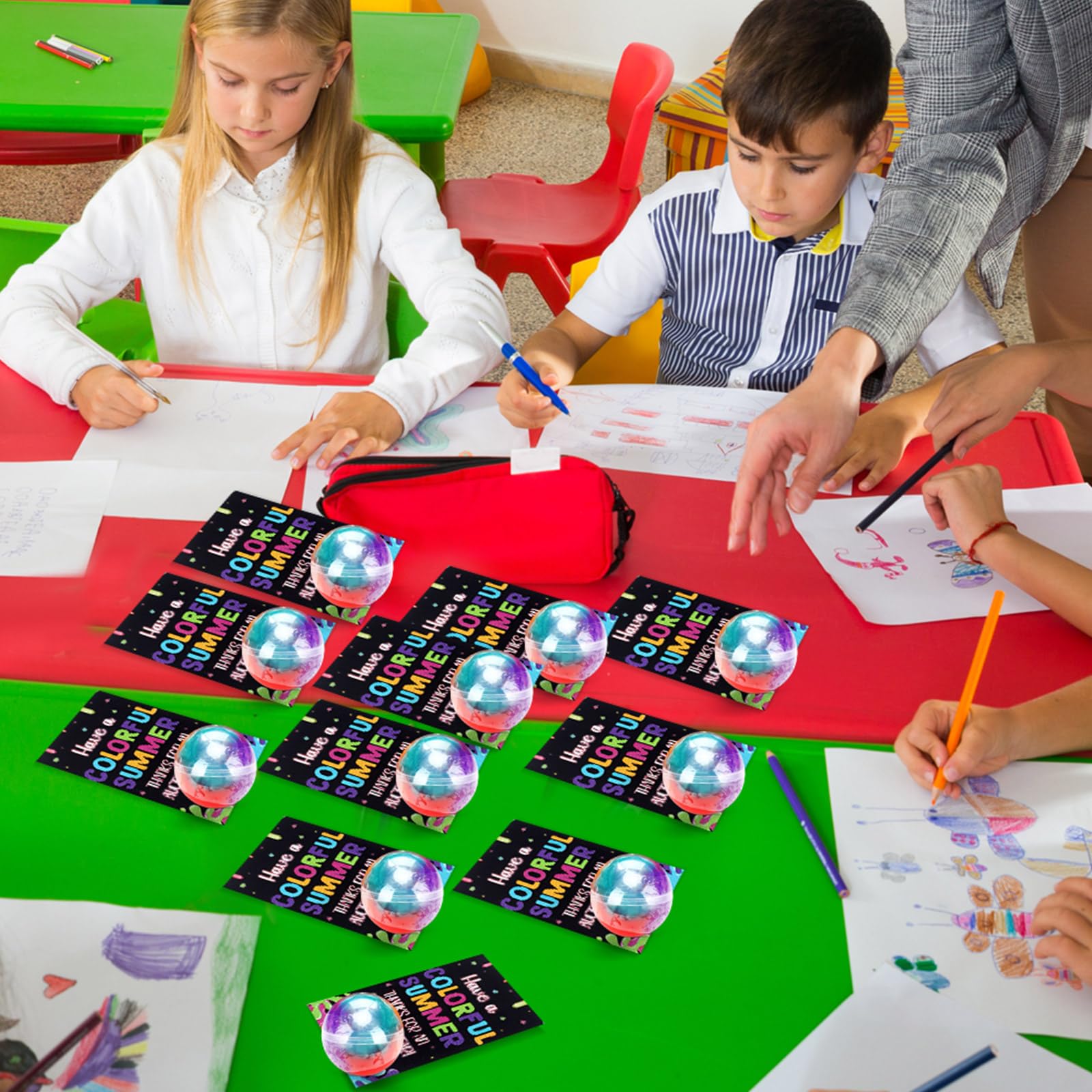 24 Set 2025 End of The School Year Gift for Student Graduation Galaxy Clay Ball with Color Card Kindergarten Preschool 2025 Graduation Gift from Teacher End of The School Year Party for Children Kid - Image 6