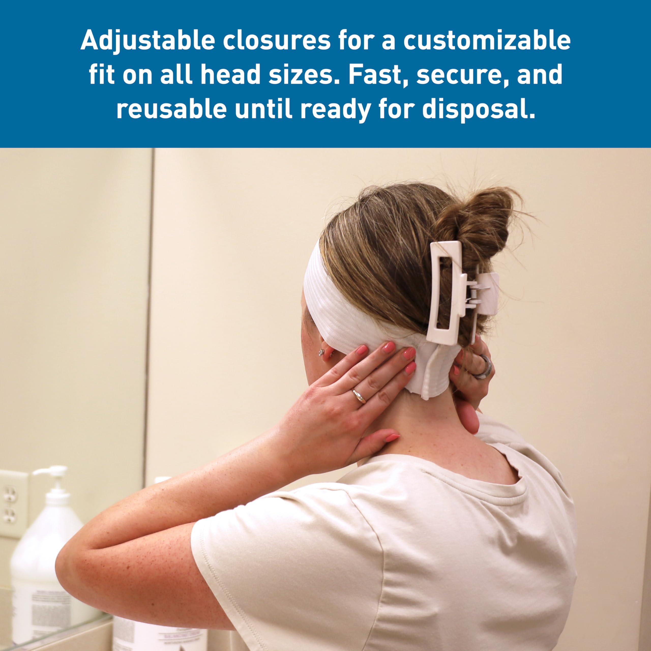 9747 Disposable Medical & Spa Headbands - 200 Count, Easy Closure Merkaunis 200 Piece Disposable Spa Facial Headbands  main image 2