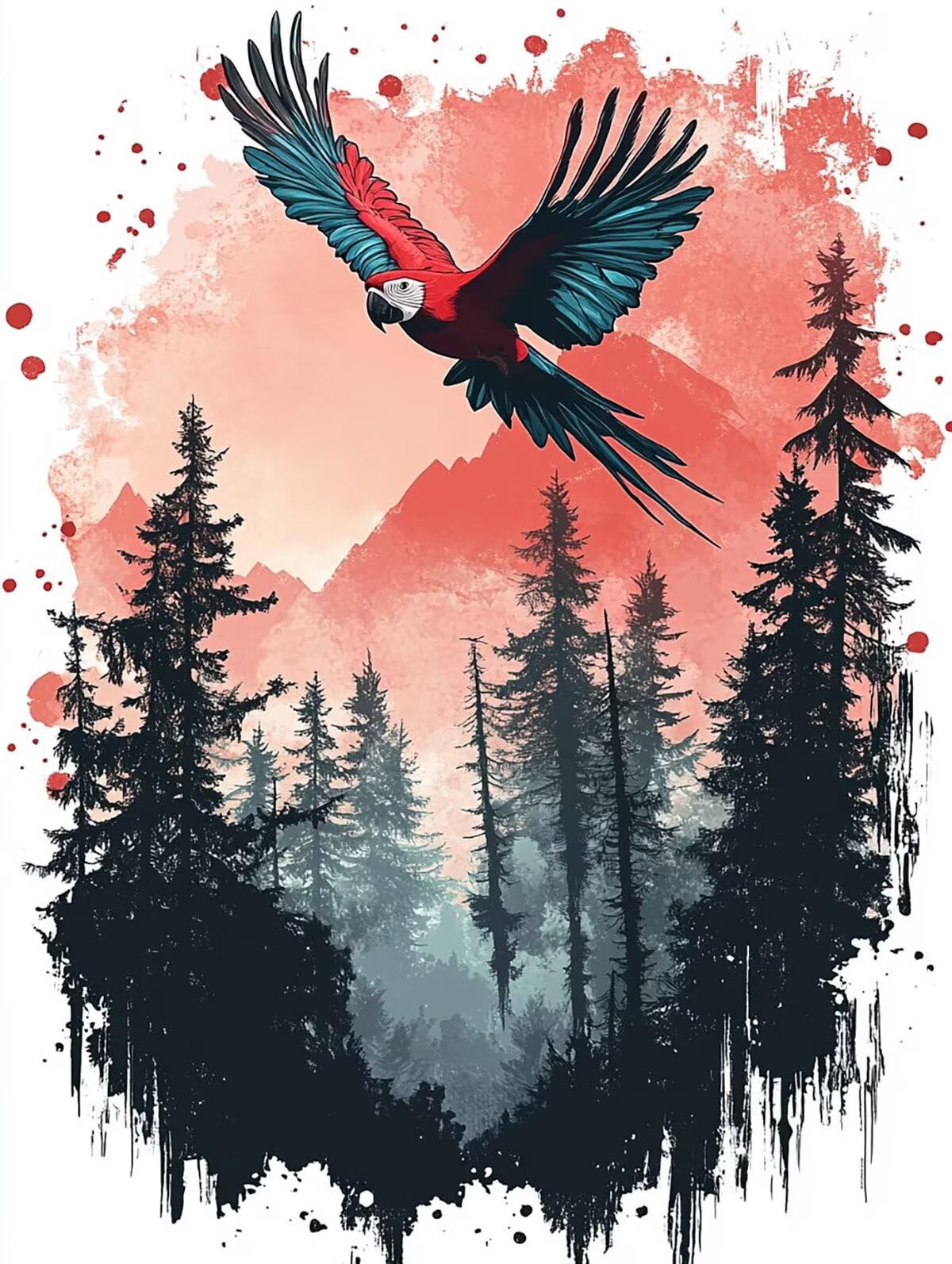 Dipingere con i Numeri Bird, Paint by Numbers Adulti Albero, Fai da te Creativi Adulti Quadri da Dipingere Numerati Kit per Decorazione Della Parete di Casa, Regalo 100x135 cm Senza Cornice R6-A