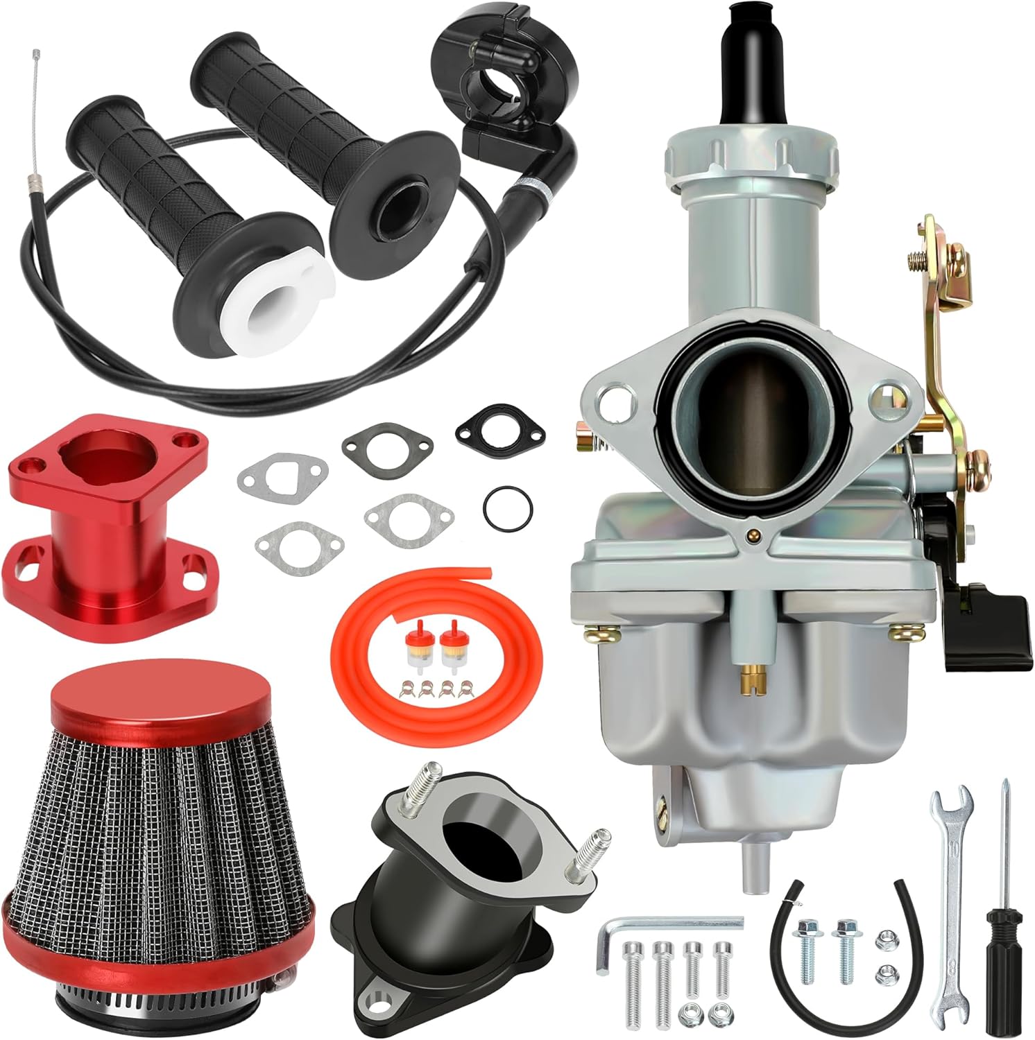 PZ27 Carburetor Kit Throttle Assembly Replacement for Predator 212cc 196cc Coleman CT200U KT196 TaoTao Coolster CG 125cc 150cc 250cc Engine XR100 ATV Dirt Pit Bike Baja Mini Bike Go Kart Parts