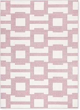 Tommy Bahama Isla Coastal Geo Indoor Outdoor Area Rug, Geometric Modern Design, UV Fade Resistant, Purple/Ivory, 5'2"x7'2"