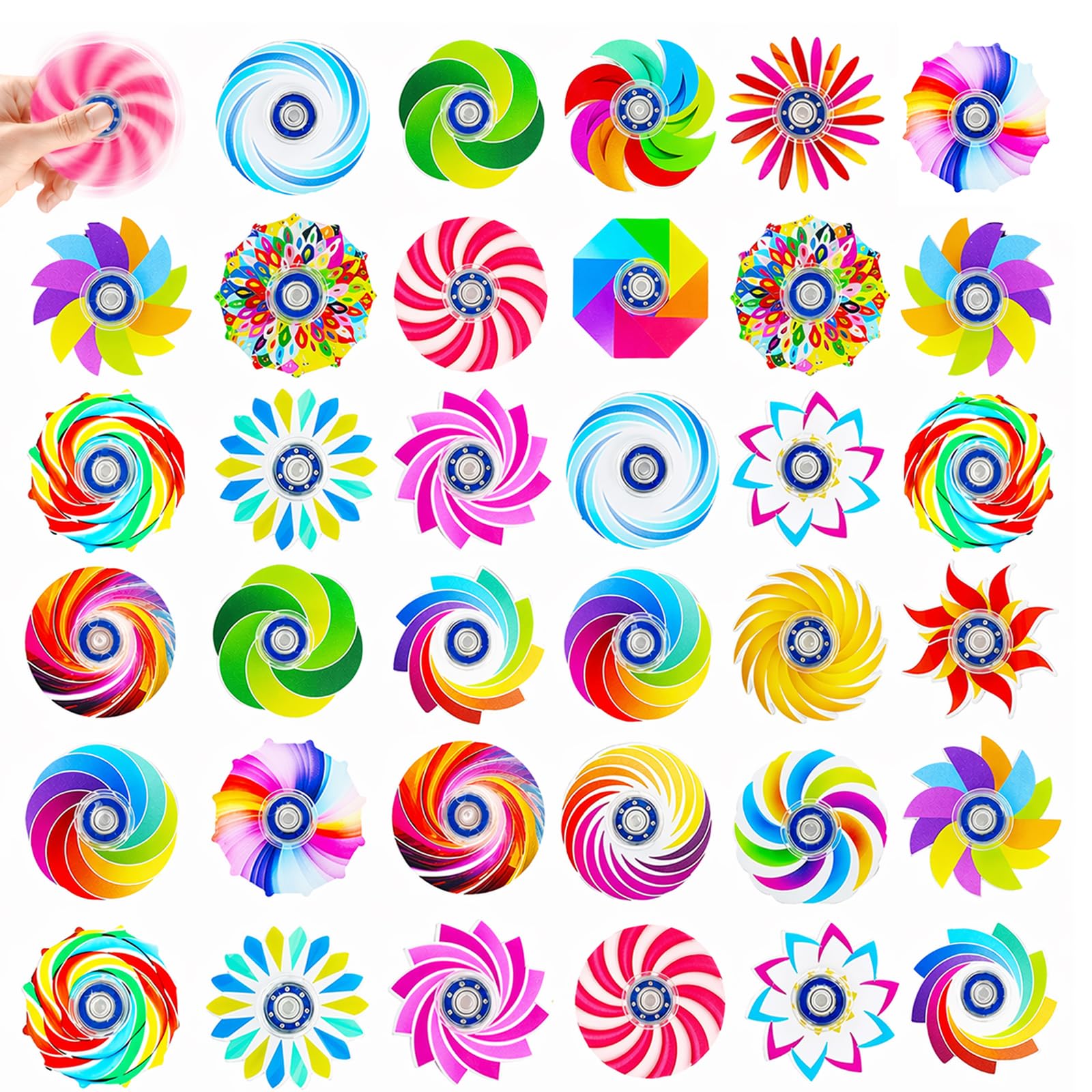 Photo 1 of 100Pcs Mini Fidget Spinners for Kids Adults, Fidget Toys Stress Relief, Classroom Prizes Party Favors, Easter Basket Stuffers Birthday Goodie Bag Fillers Gifts