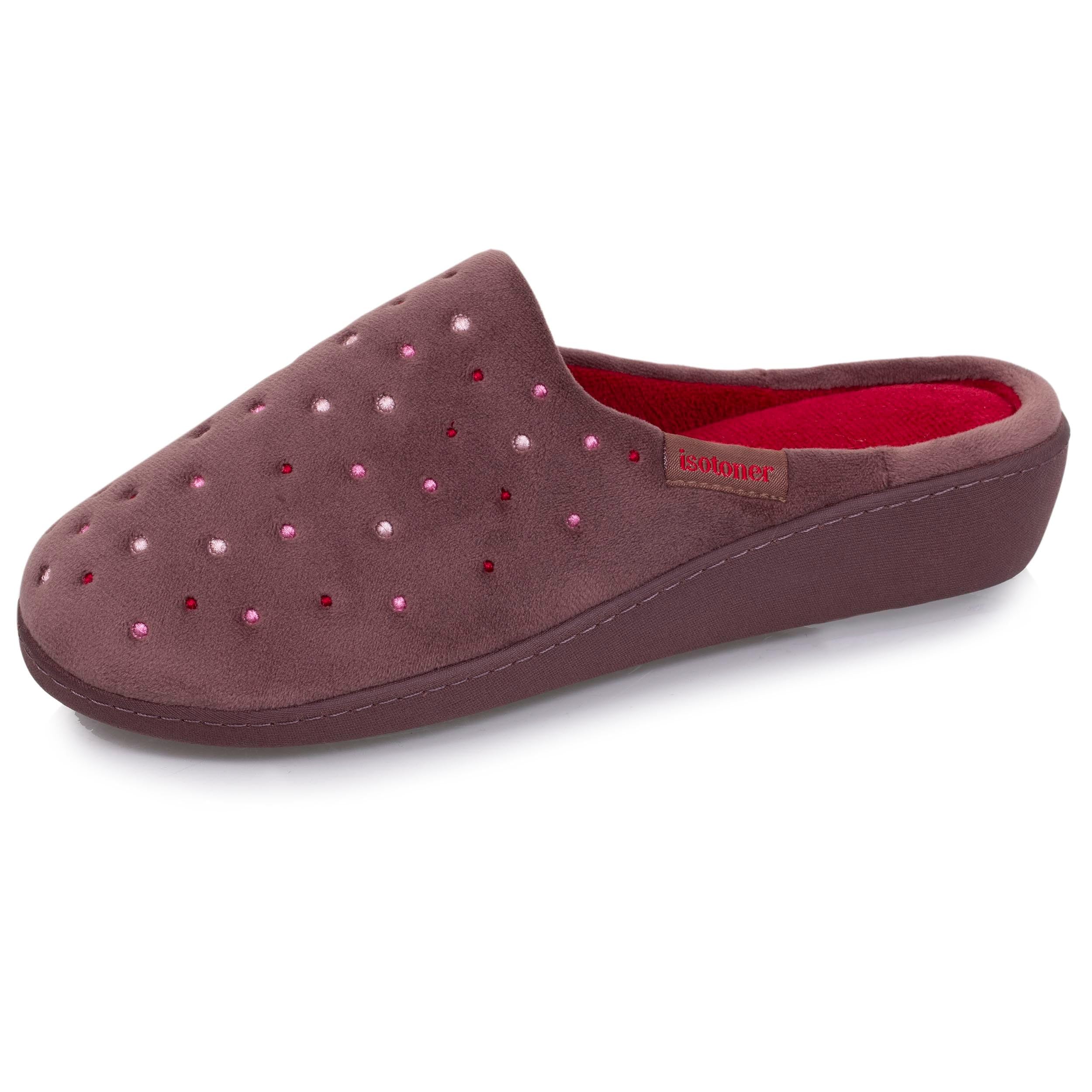 Isotoner Chaussons pantoufles Mules femme, 38, taupe