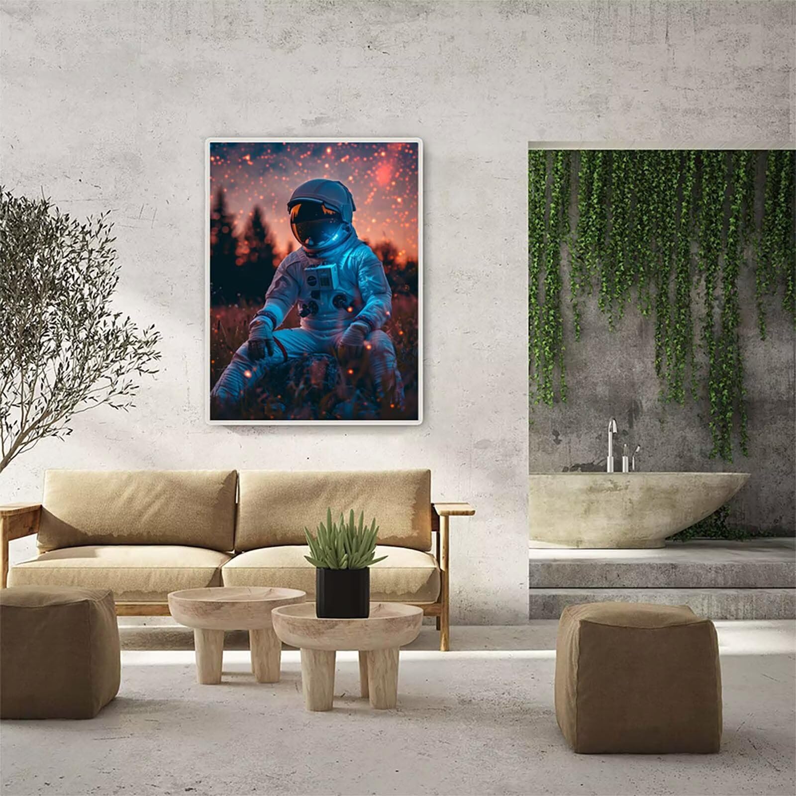 Astronauta Diamond Painting Adulti 60x80cm, 5D Diamond Painting Kit J-5349 | Paesaggio DIY Disegni con Perline da Attaccare, Kit Pittura Adulti, Diamantini Crystal Art, Decorazioni Casa Regalo Donna